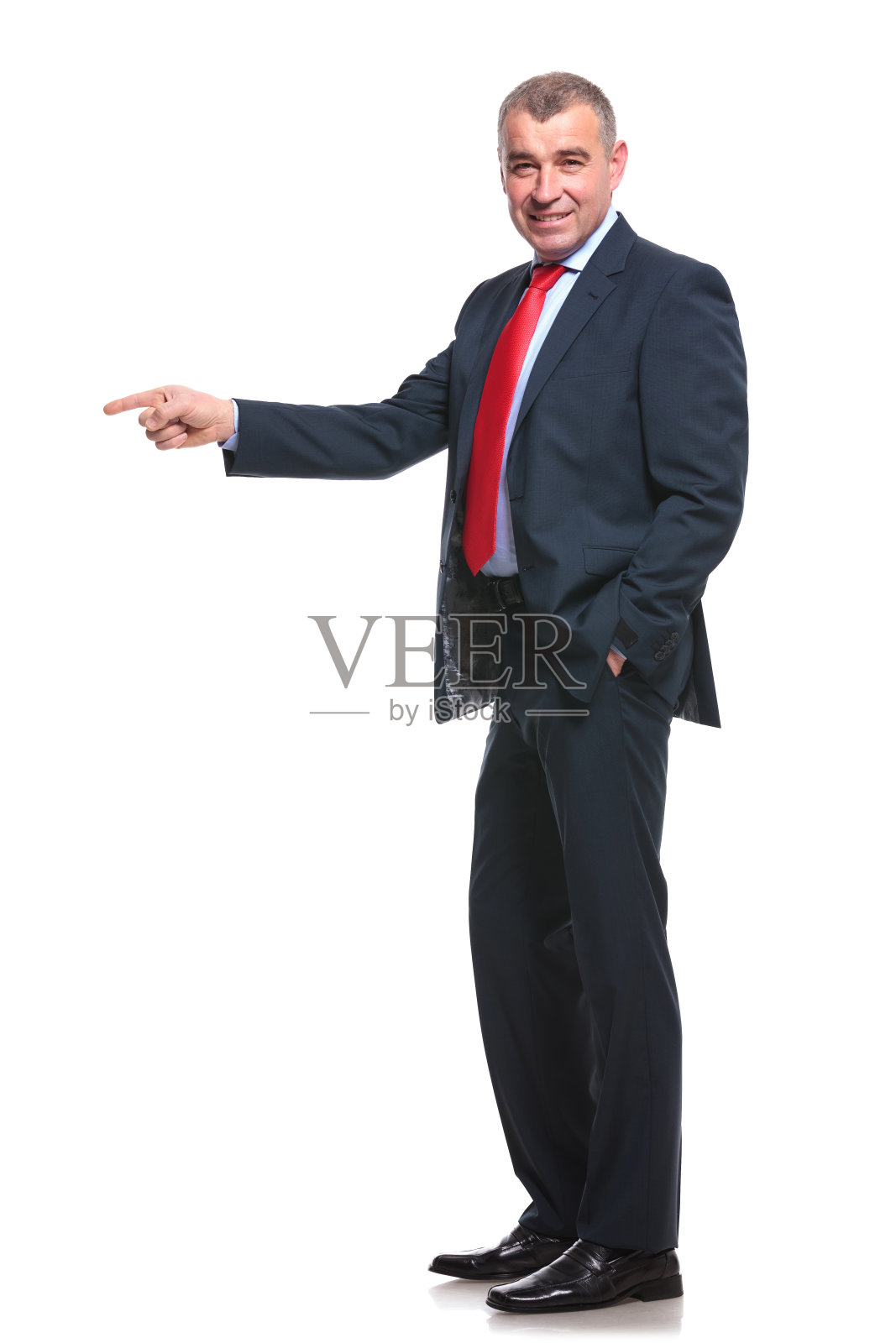 商人的一面指向照片摄影图片