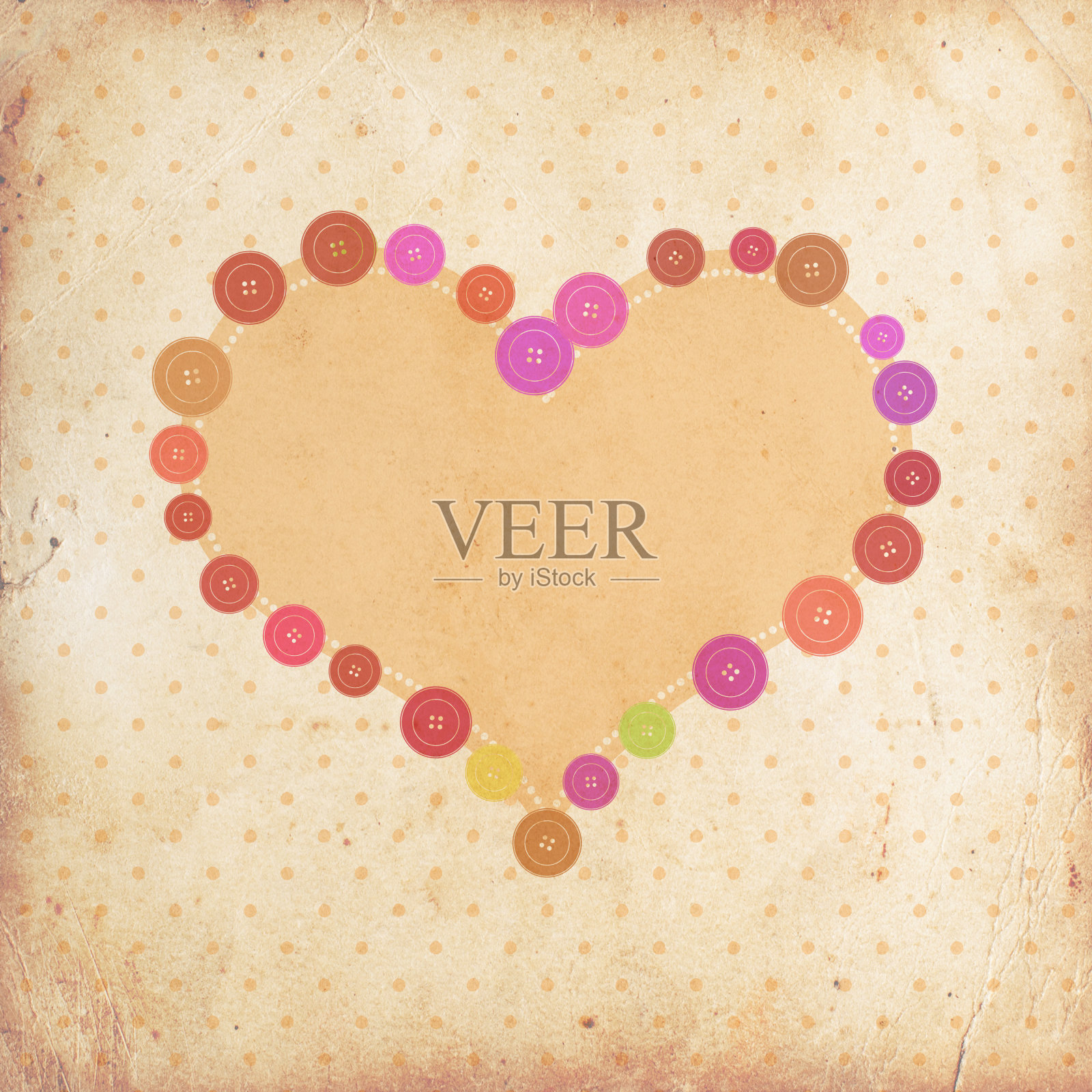 用心的复古背景插画图片素材