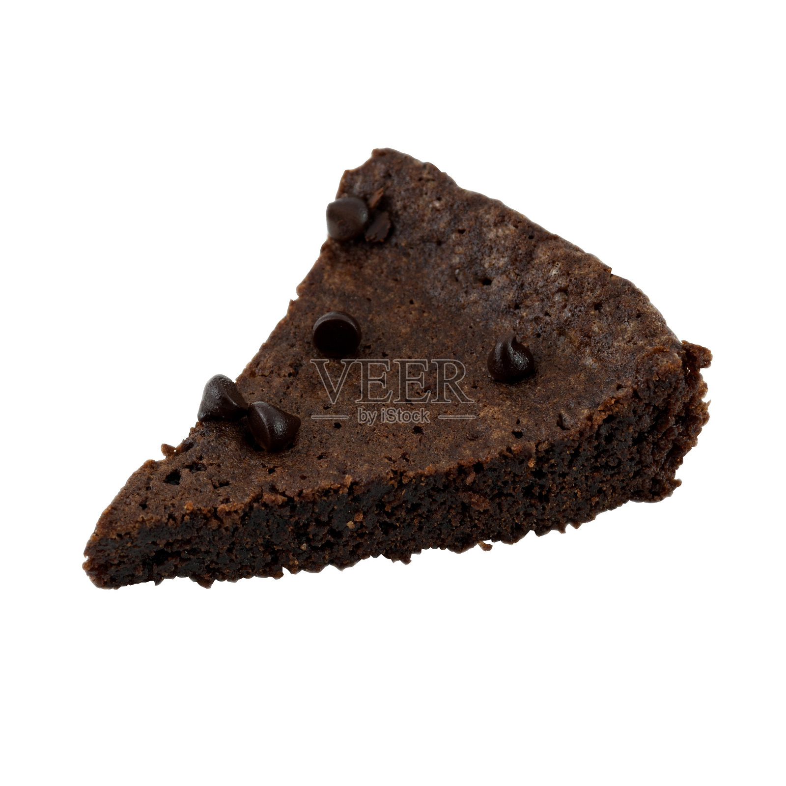 巧克力蛋糕和芯片孤立在白色背景照片摄影图片