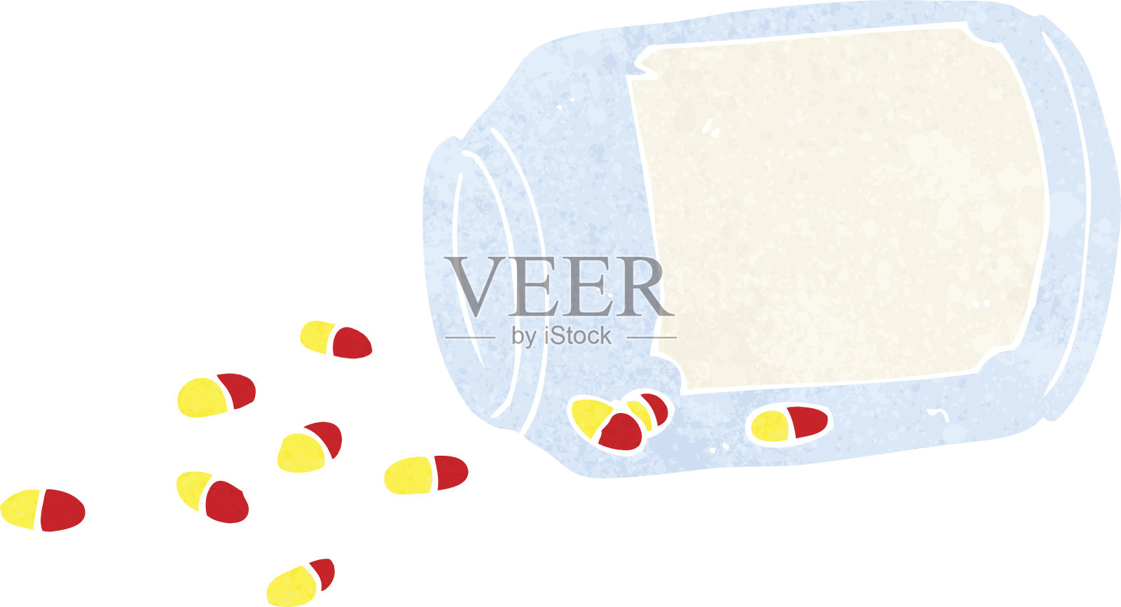 卡通药丸罐插画图片素材