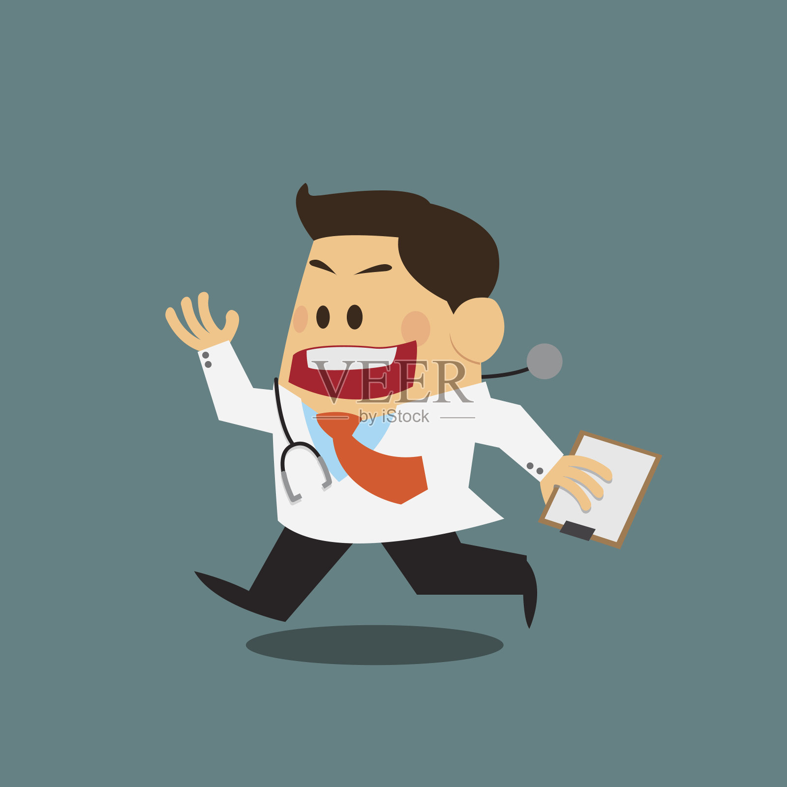 带病医生当值插画图片素材