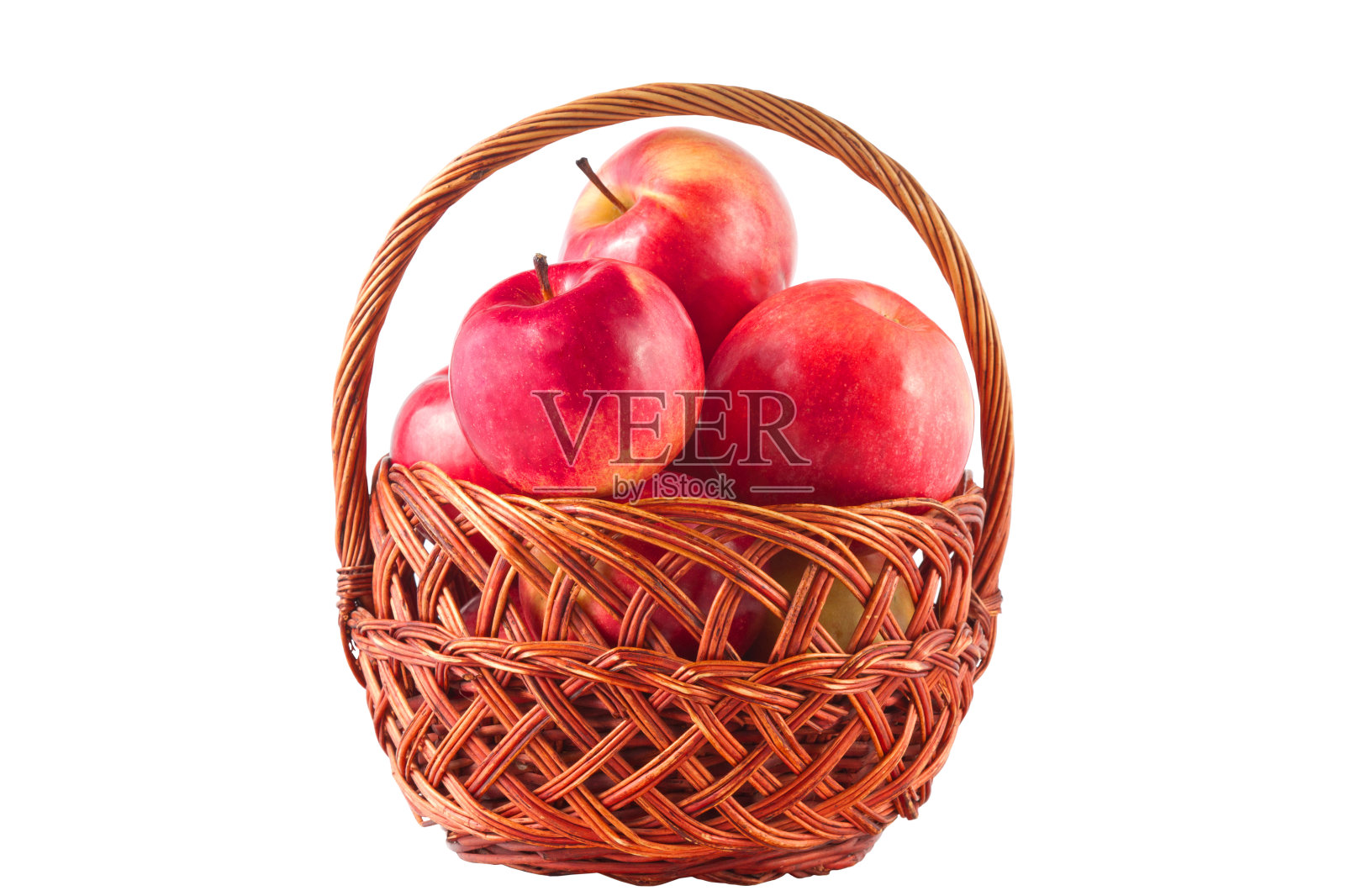 甜的红水果，熟透的苹果在篮子里照片摄影图片