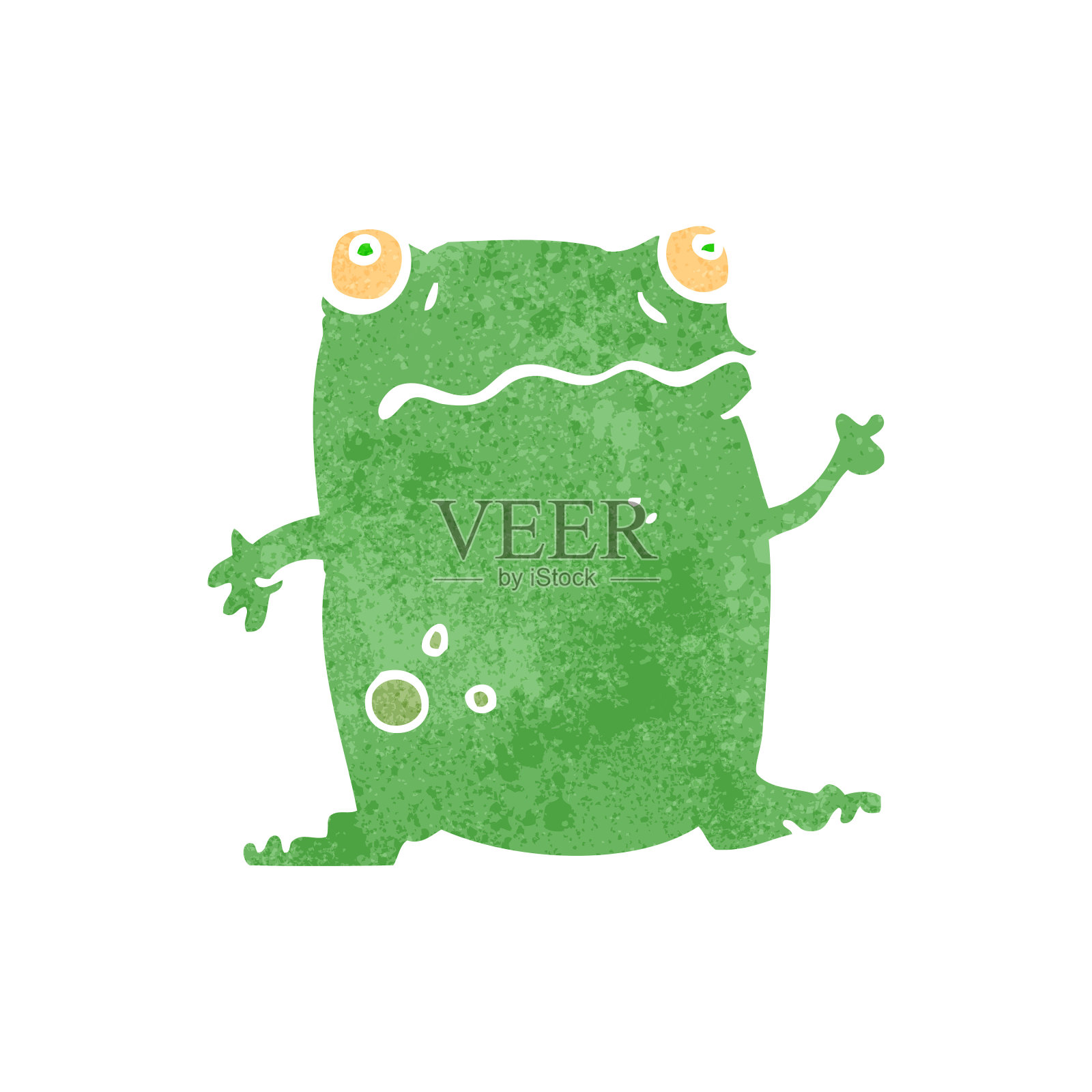 复古卡通搞笑青蛙插画图片素材