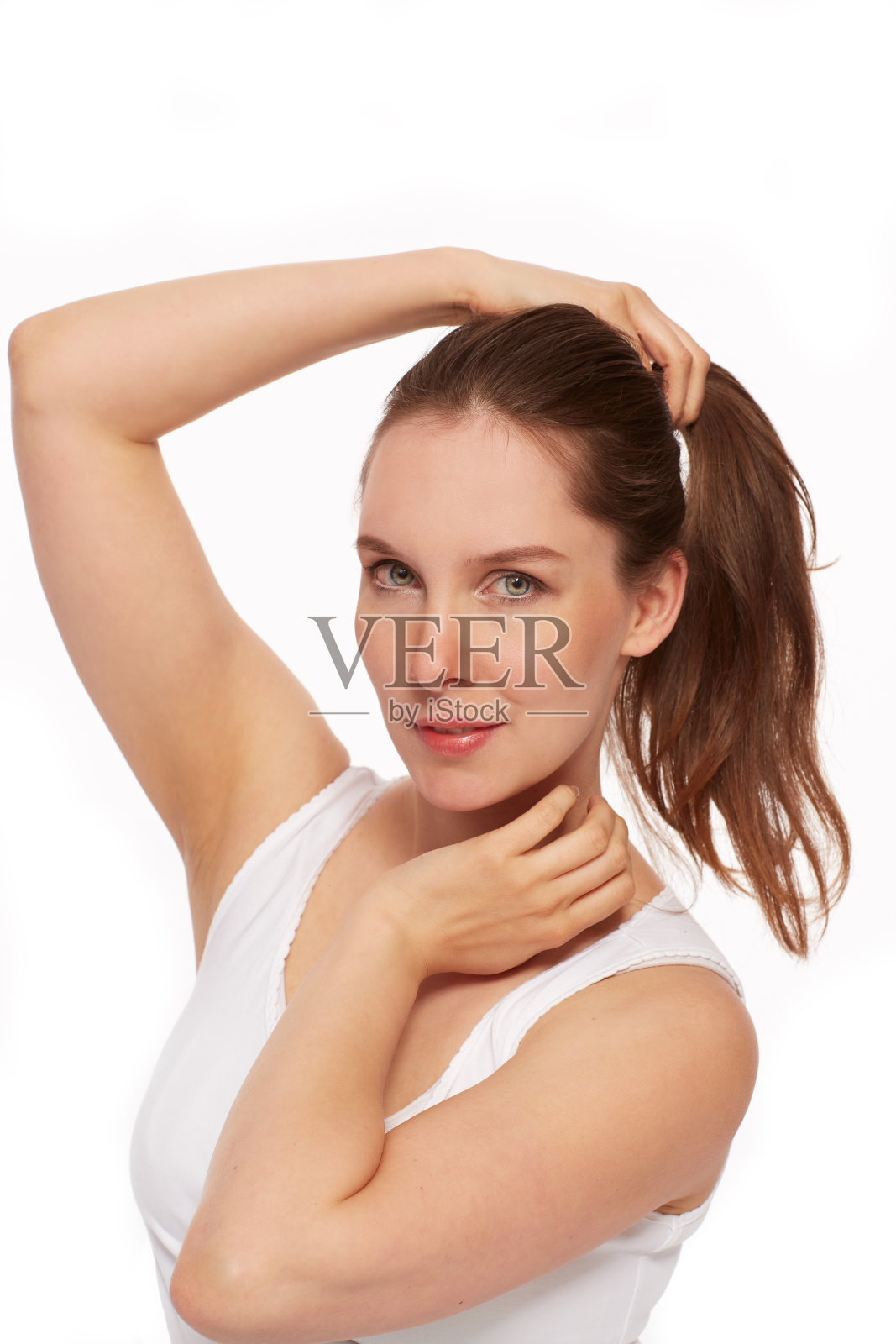 一个年轻漂亮的女人的肖像照片摄影图片