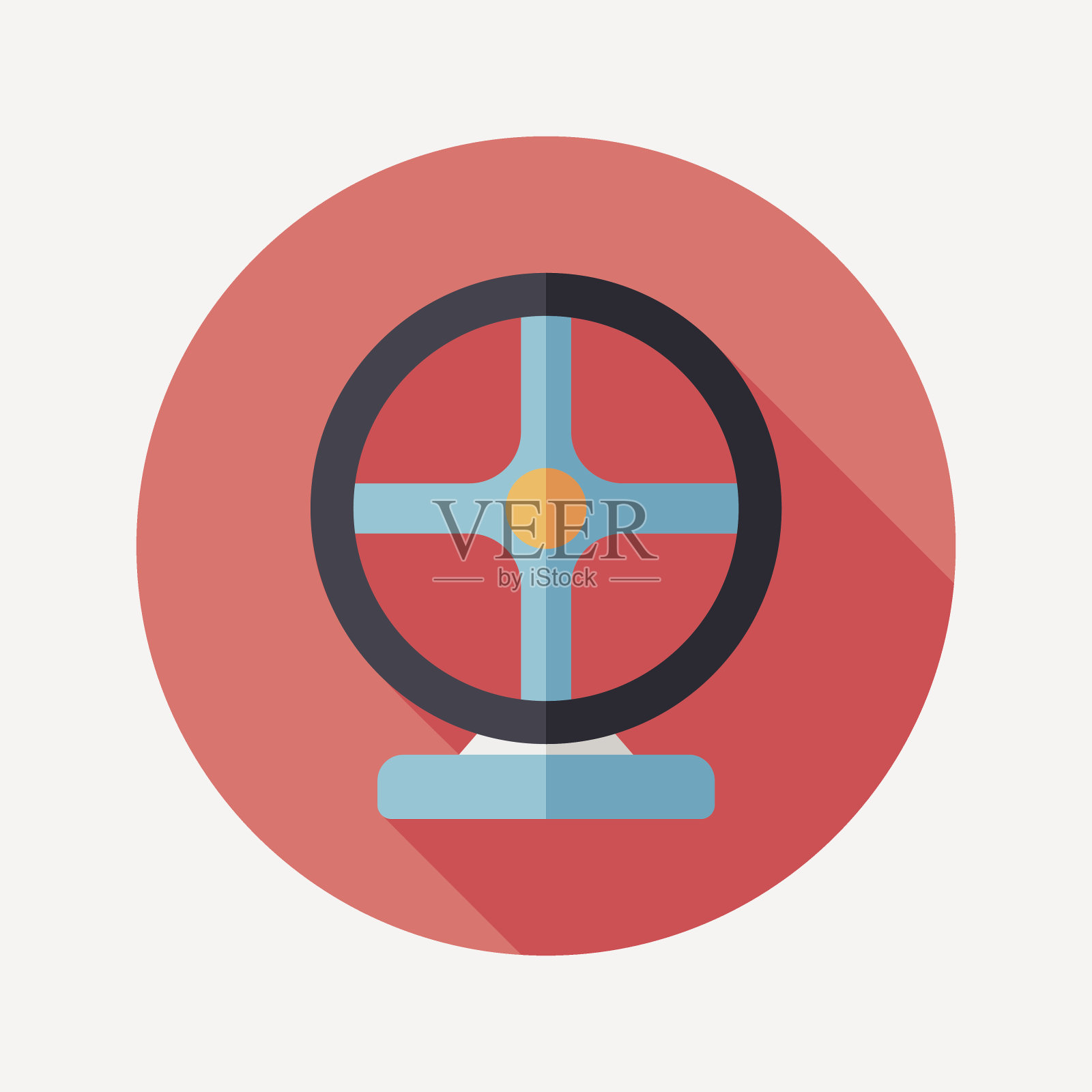 长阴影的操纵杆平面图标，eps10插画图片素材