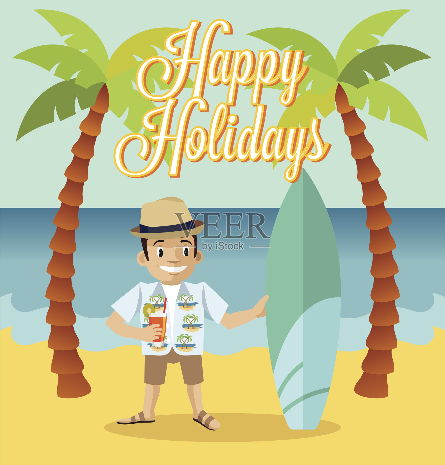 快乐旅游平面插图插画图片素材