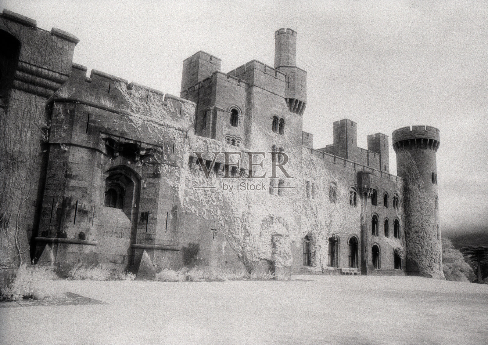 城堡薄膜颗粒(红外线)照片摄影图片