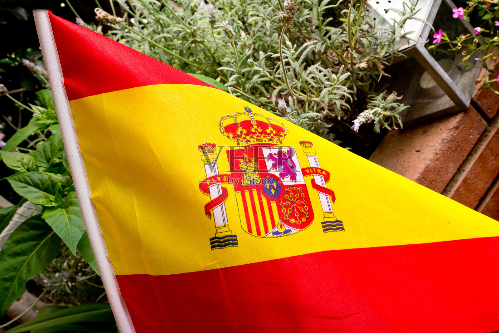 折叠西班牙国旗照片摄影图片