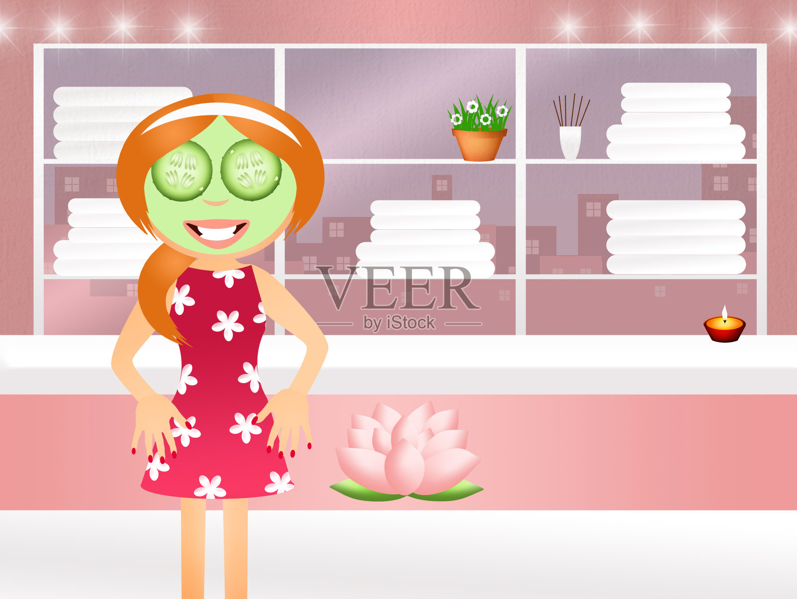 美容中心的女人插画图片素材