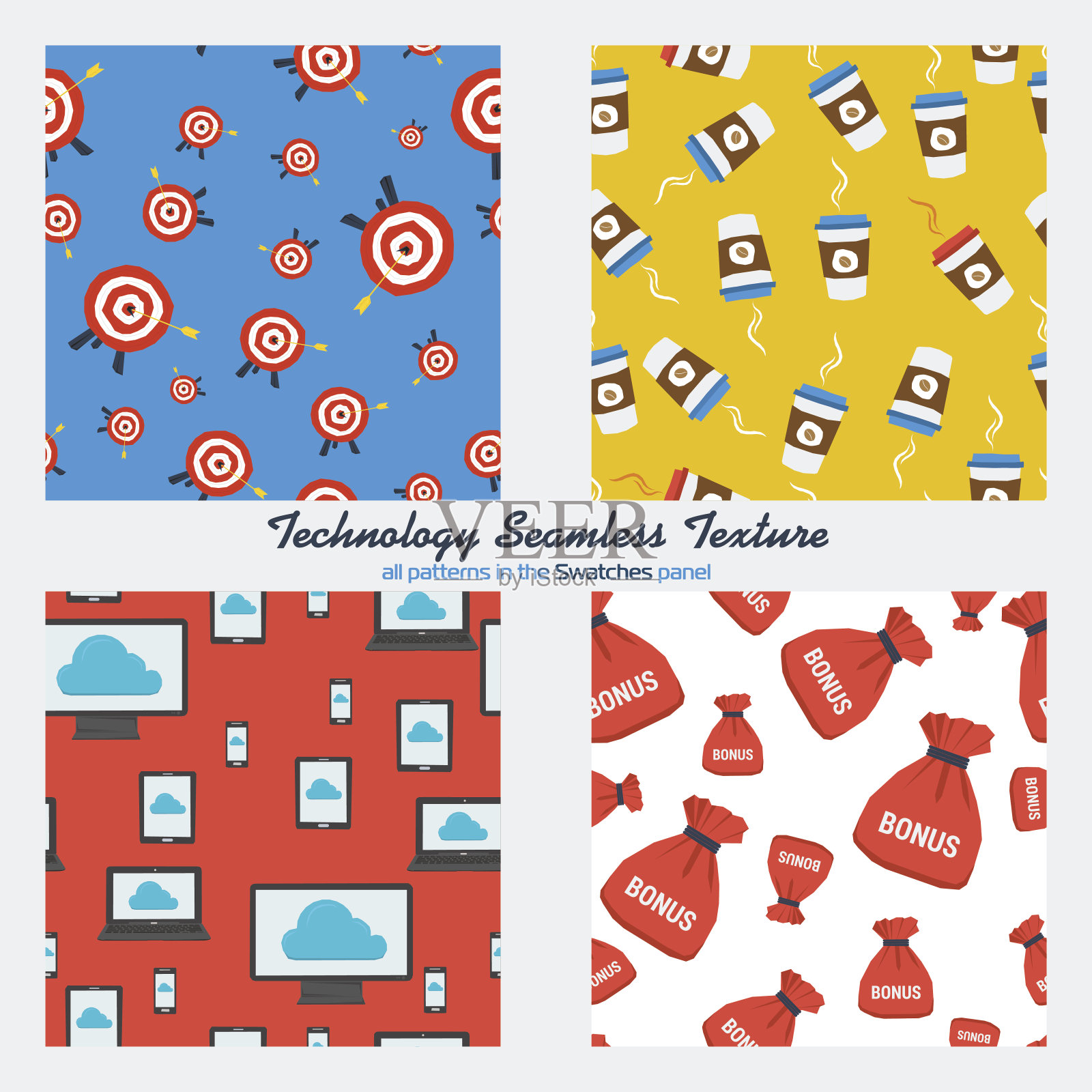 四套技术无缝图案插画图片素材