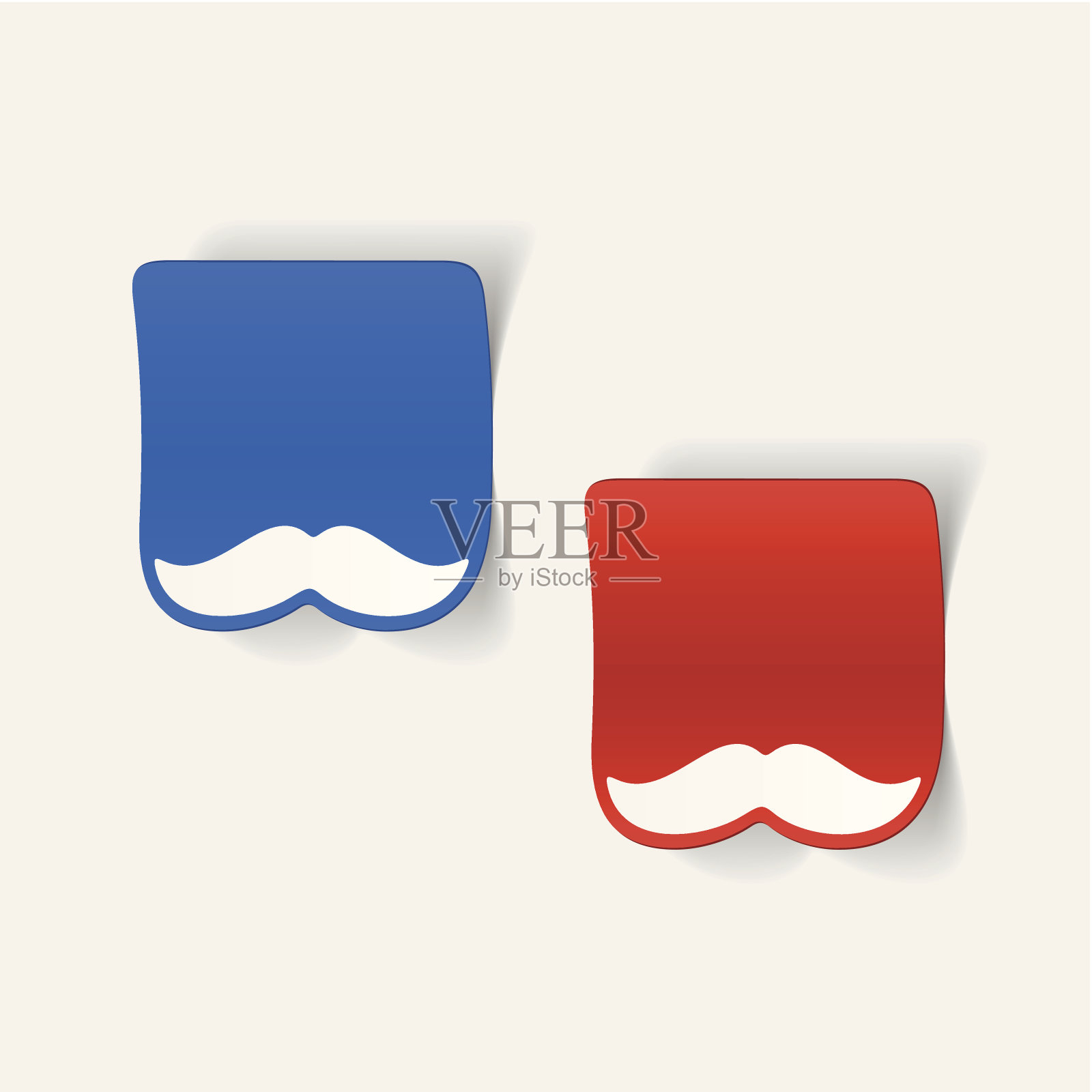 写实设计元素:小胡子插画图片素材