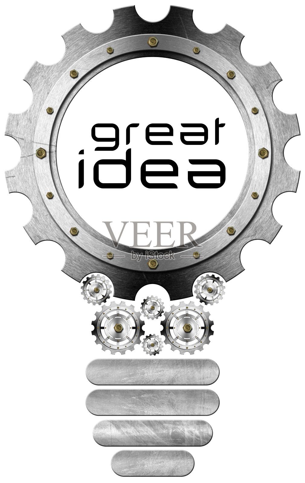 伟大的想法-灯泡和齿轮照片摄影图片