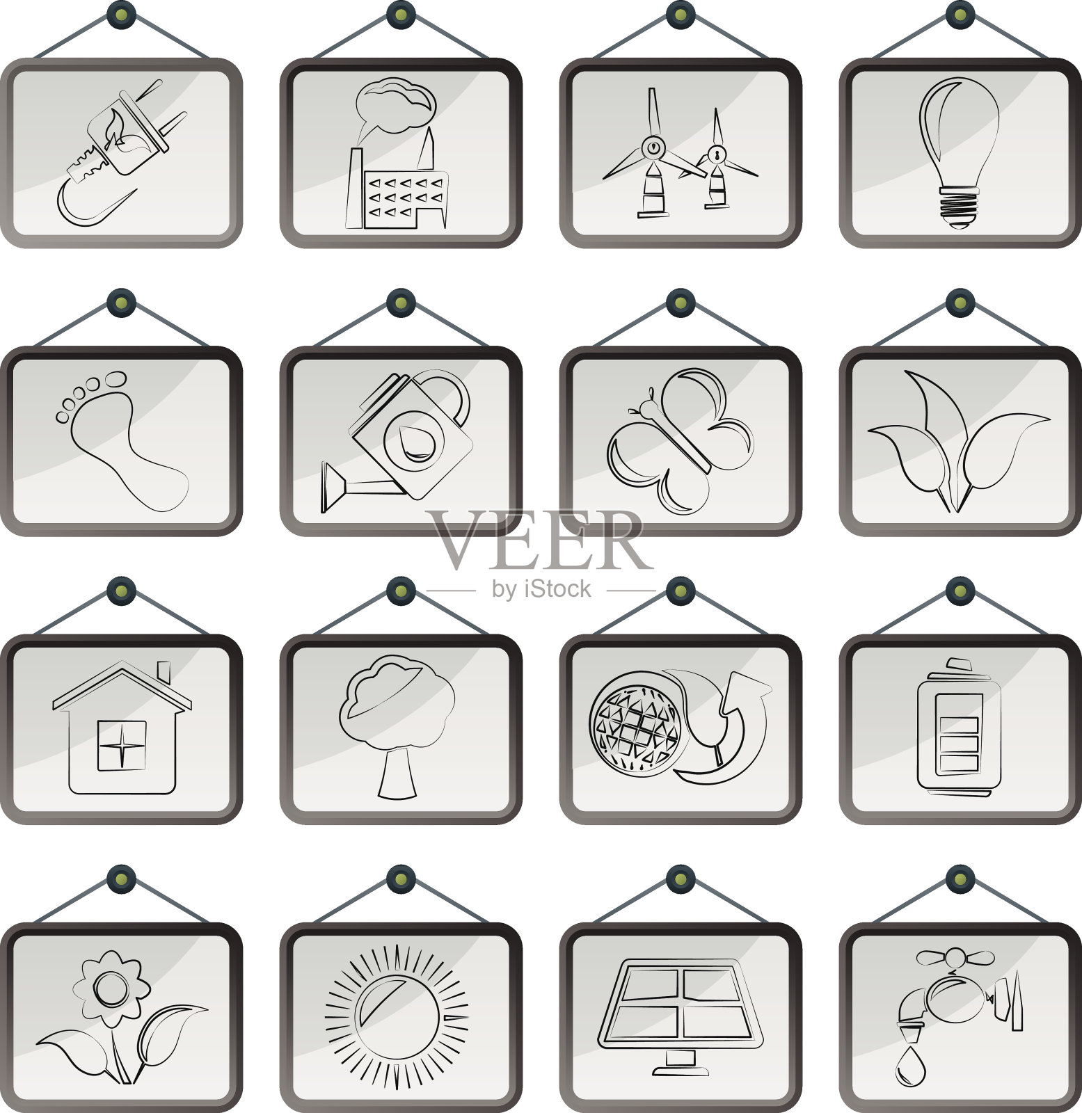 绿色、生态和环境标志图标素材