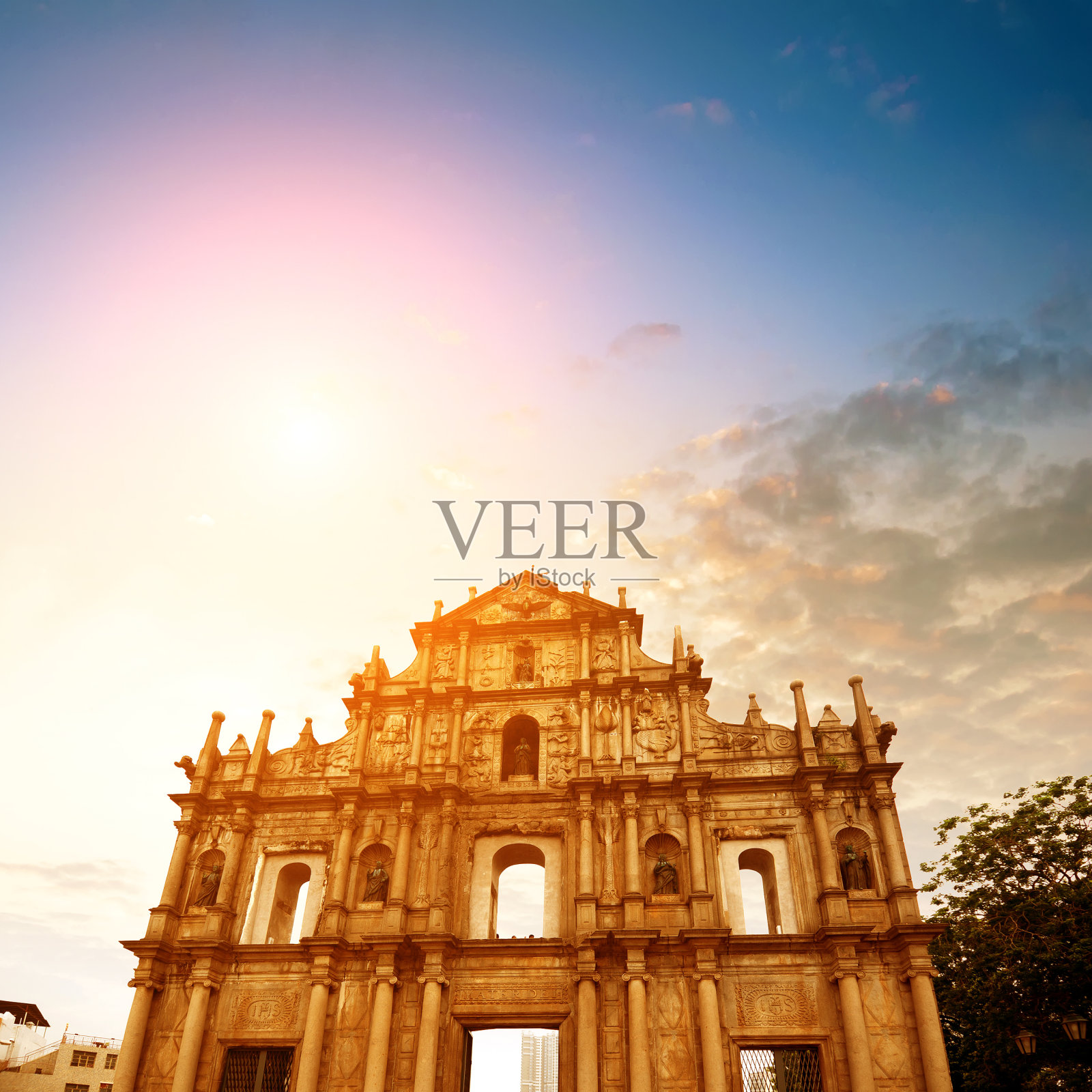 澳门废墟照片摄影图片