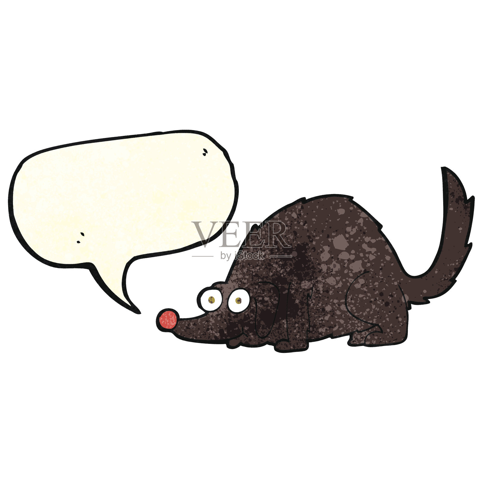 卡通快乐的狗与言语泡泡设计元素图片