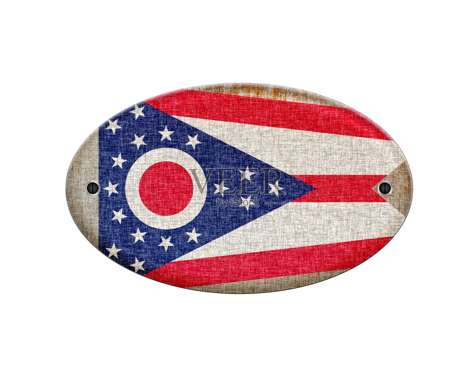 俄亥俄州的木制标志。照片摄影图片