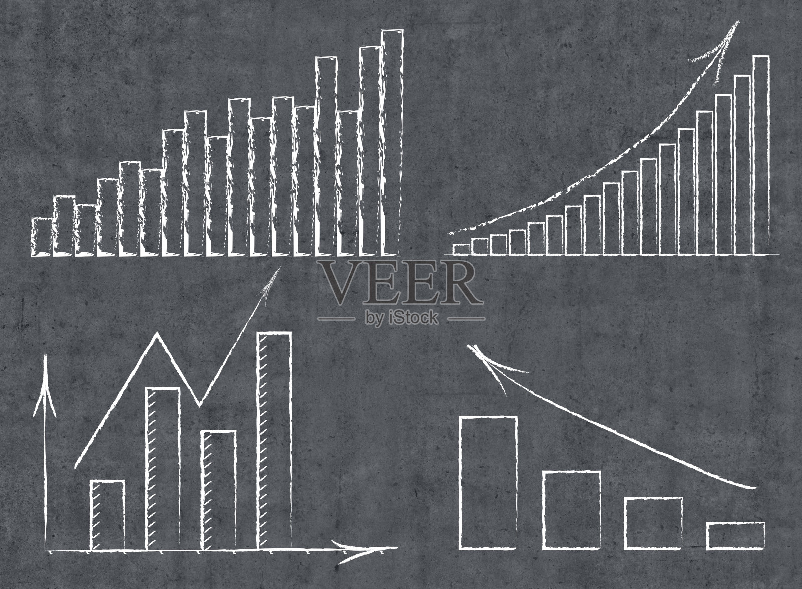 上画有箭头的一组图表和图表照片摄影图片