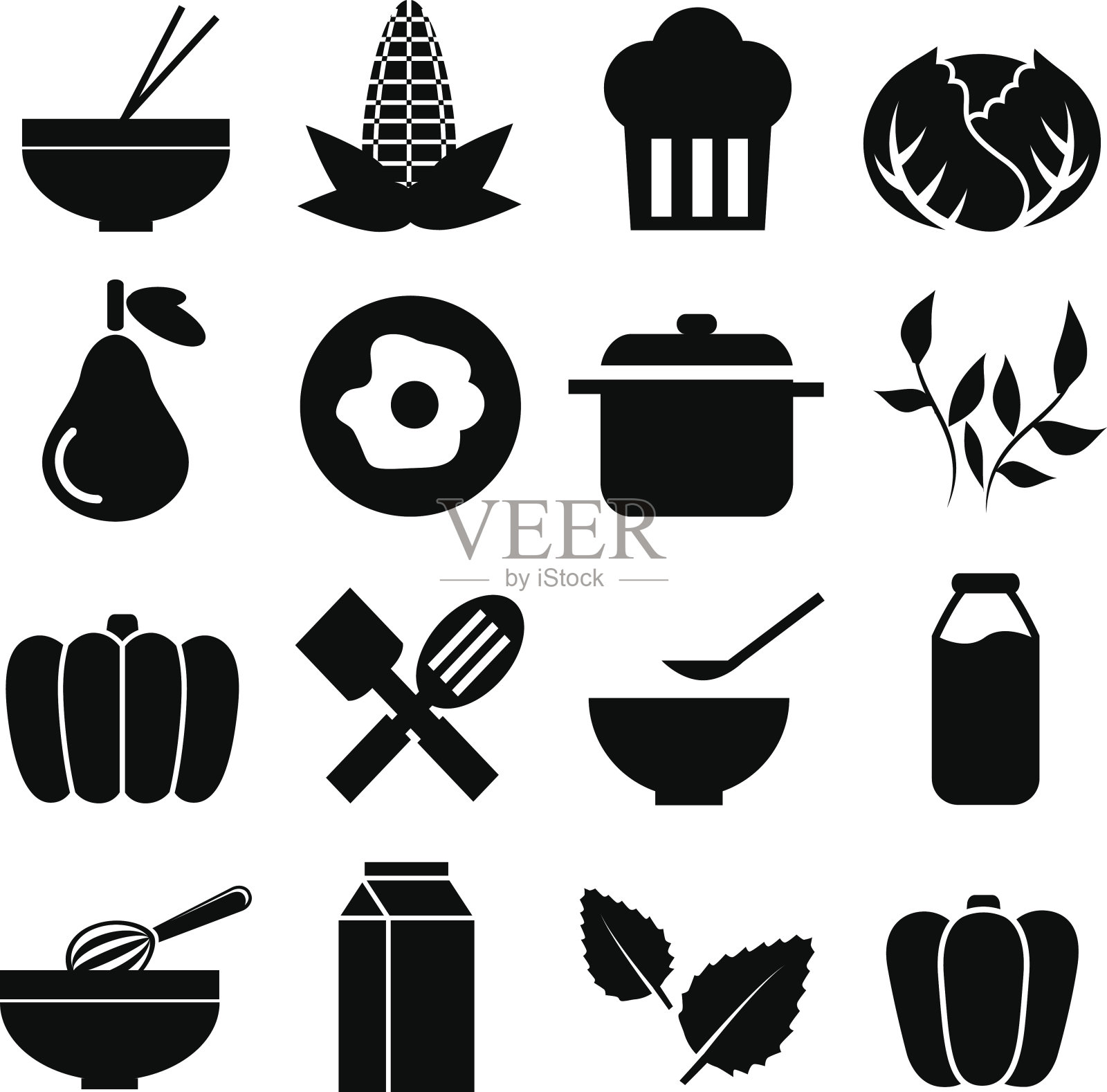 厨房工具图标设置伟大的任何用途。向量EPS10。图标素材