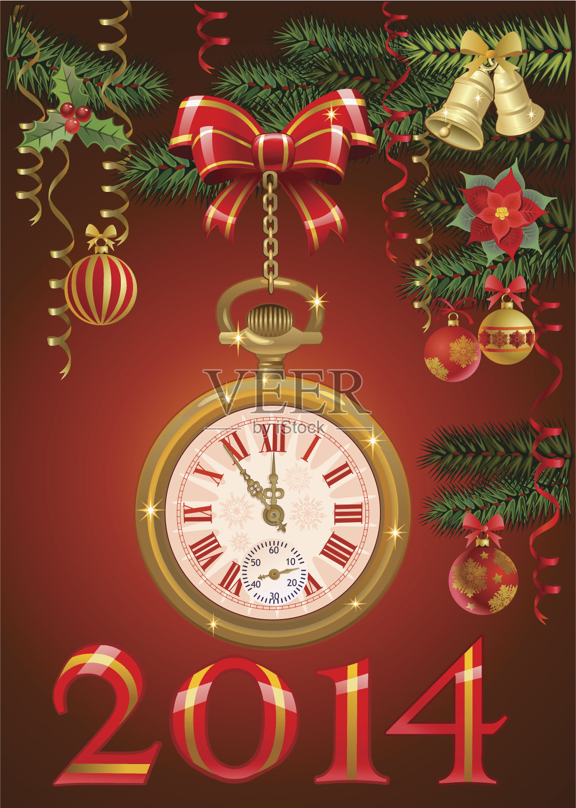 2014年新年观察插画图片素材