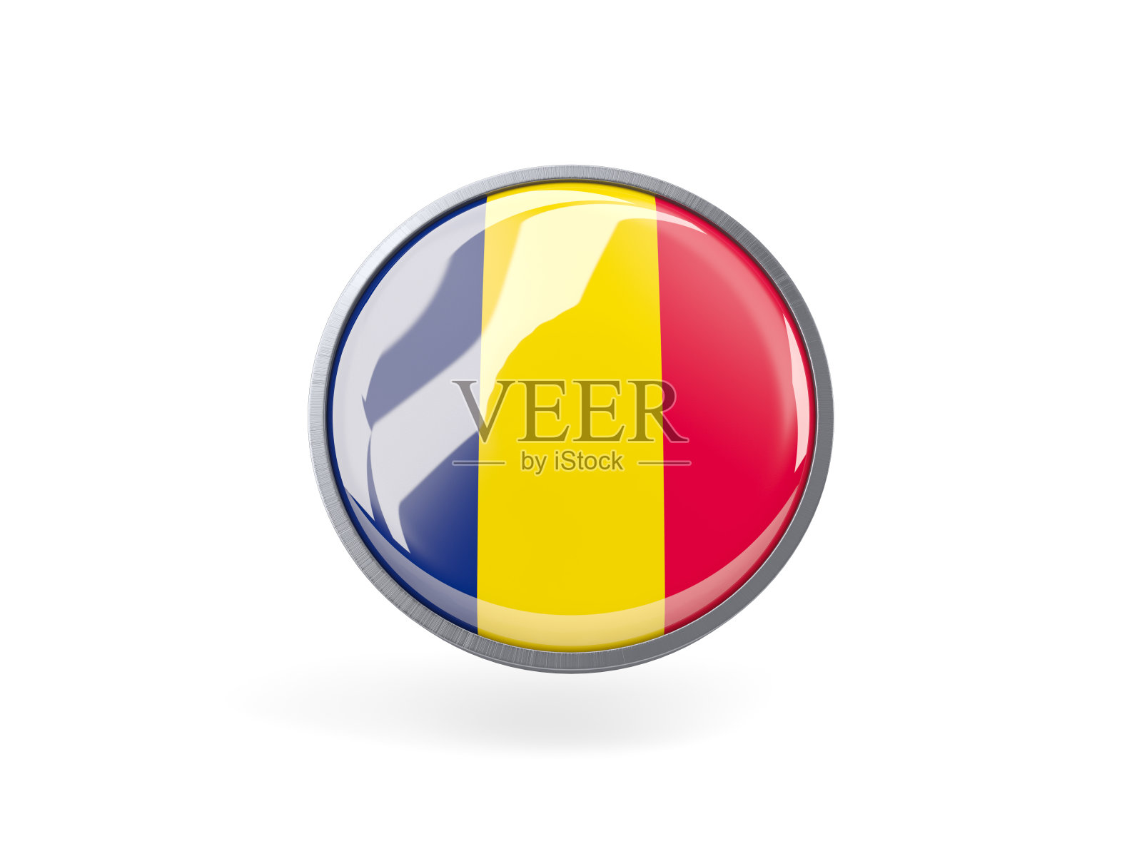 圆形图标与旗帜的乍得照片摄影图片