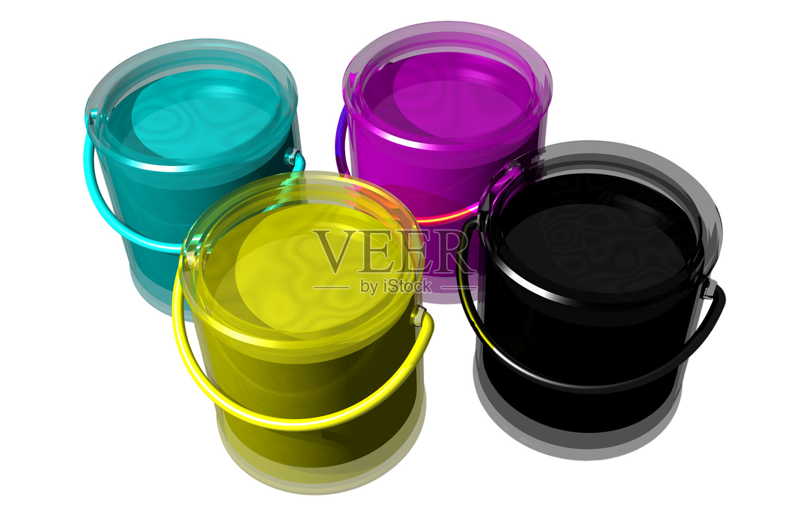 CMYK油漆罐(3D)照片摄影图片