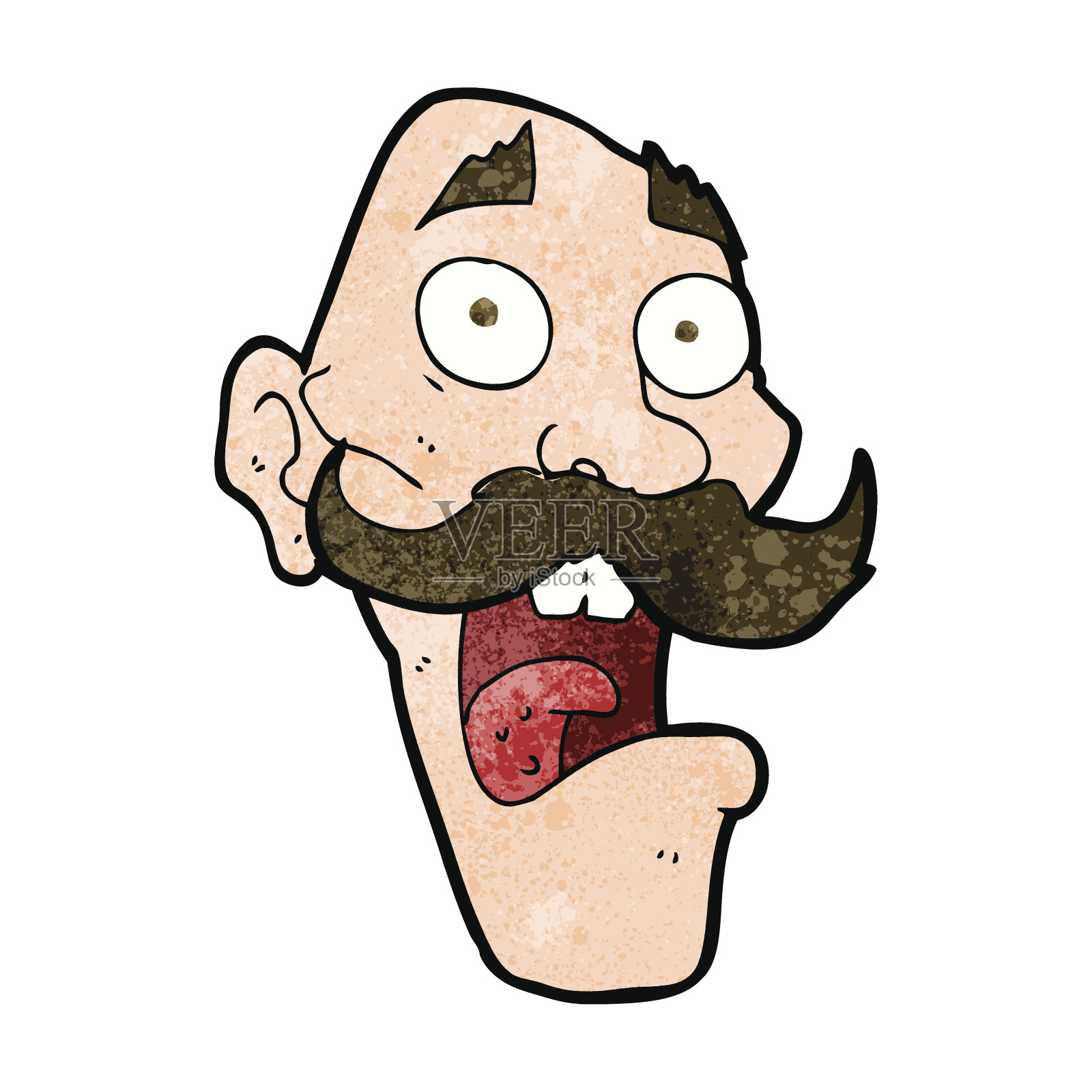 卡通惊吓老人插画图片素材