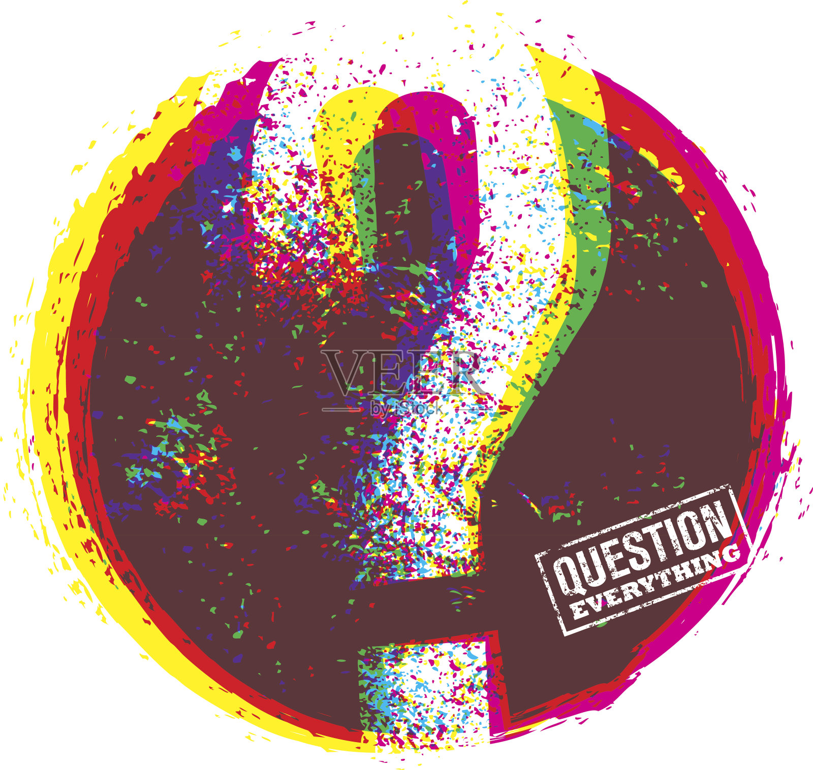 质疑一切创意向量概念。杰出的动机报价插画图片素材