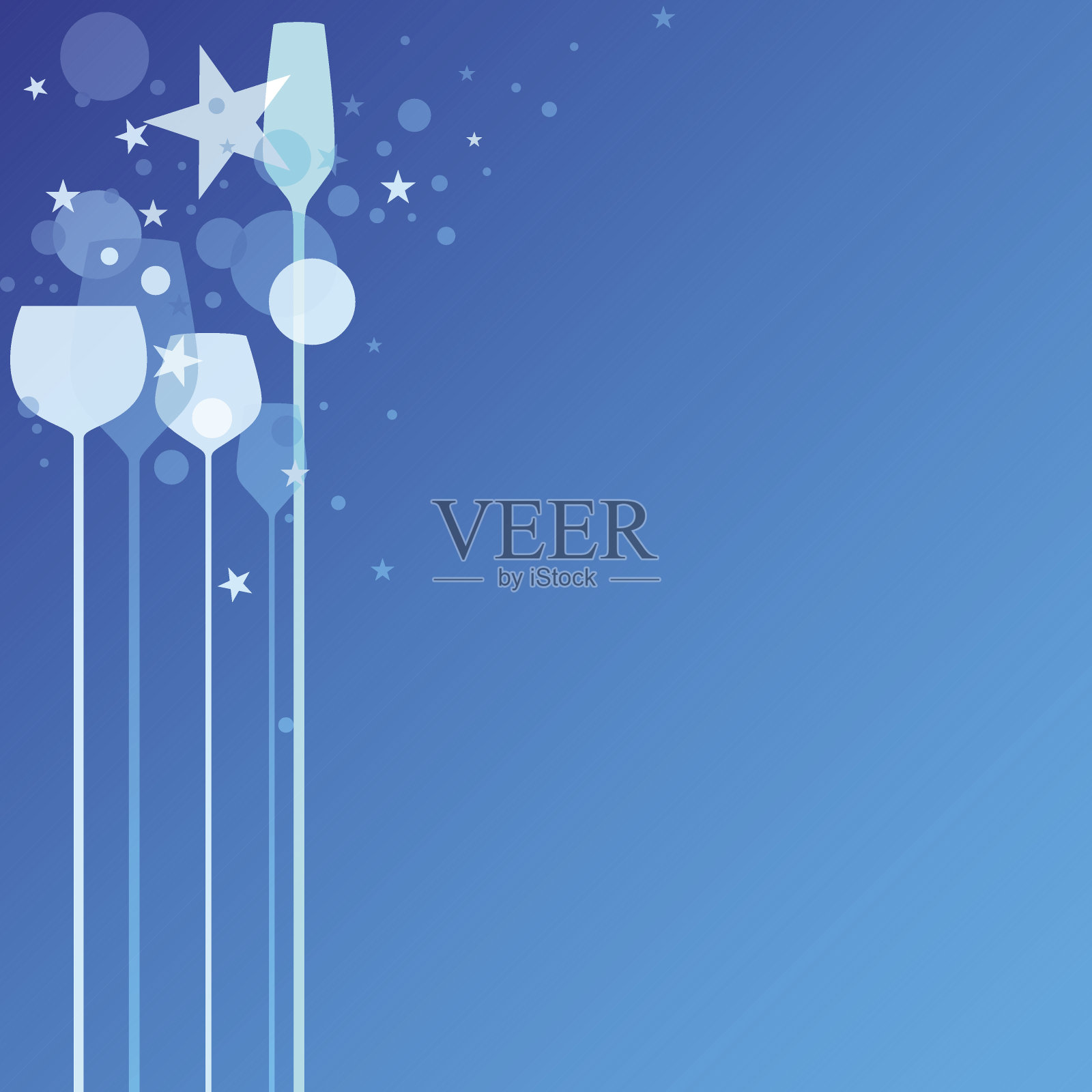 蓝色派对眼镜插画图片素材