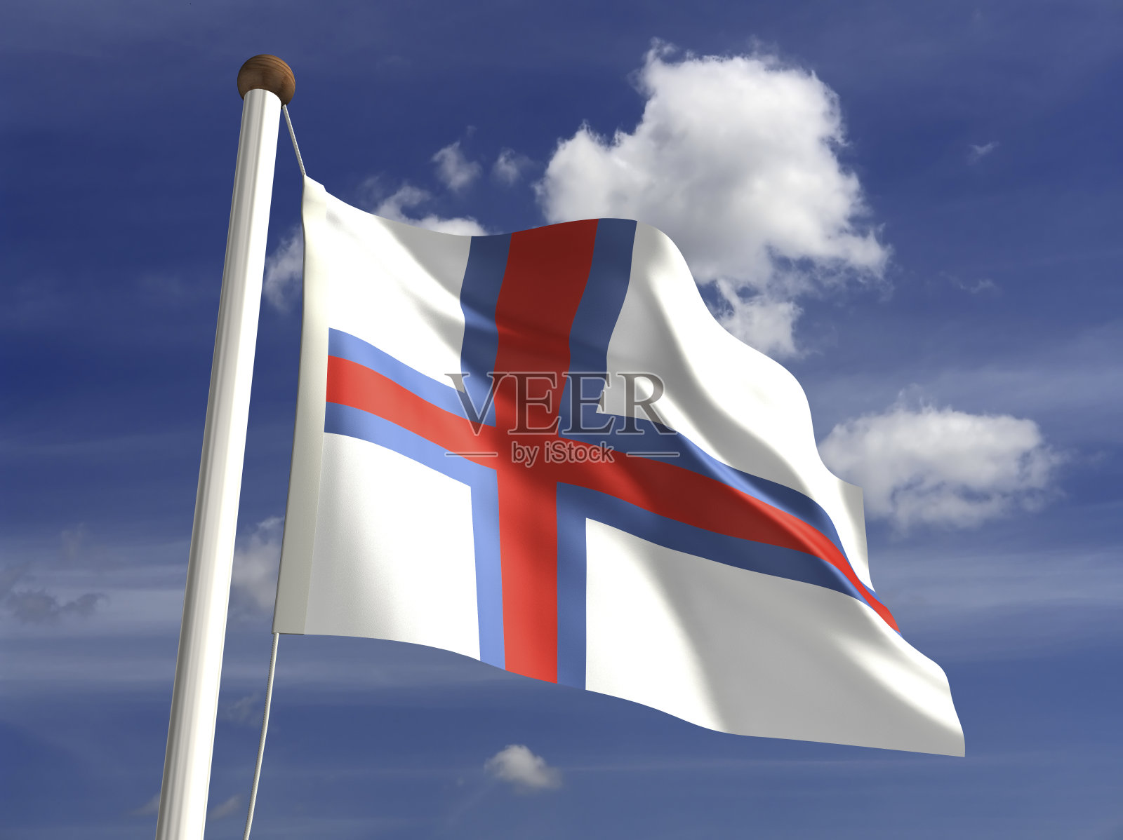 法罗群岛旗帜(带有剪接路径)照片摄影图片