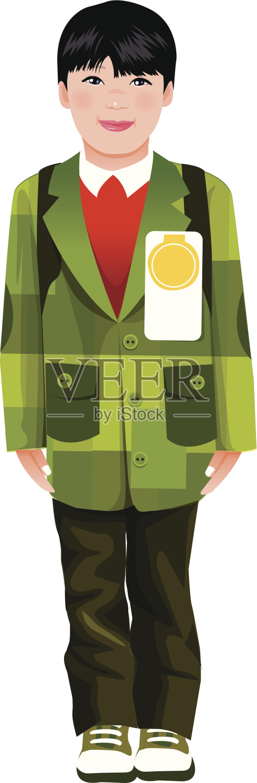 男孩的画像插画图片素材