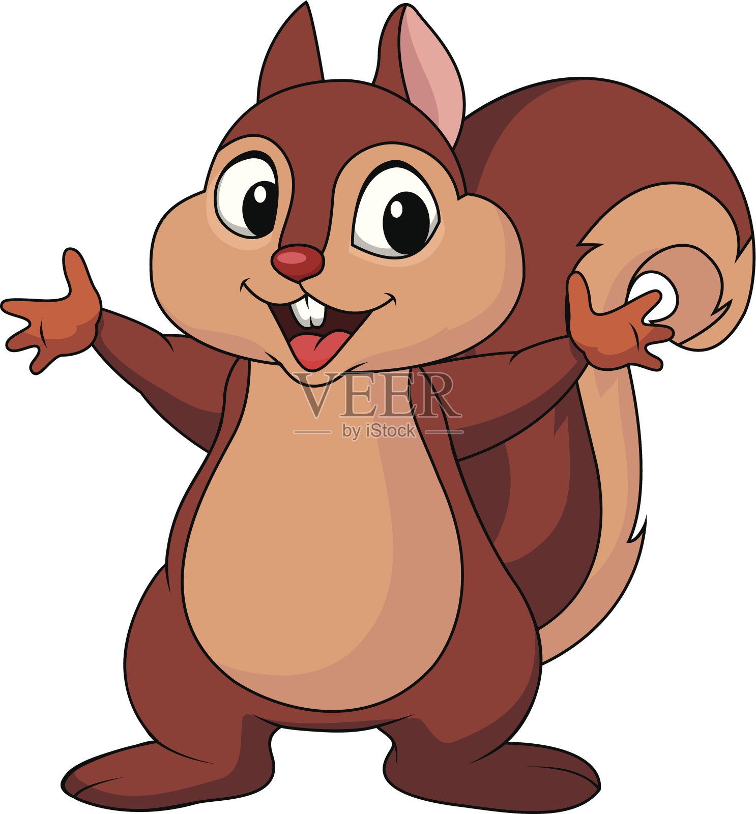 松鼠卡通挥手设计元素图片