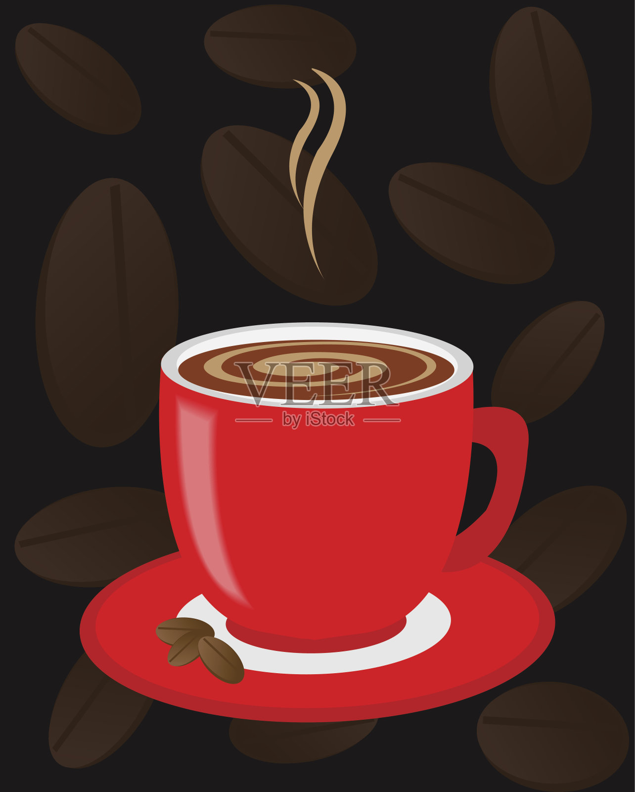 红杯咖啡设计元素图片