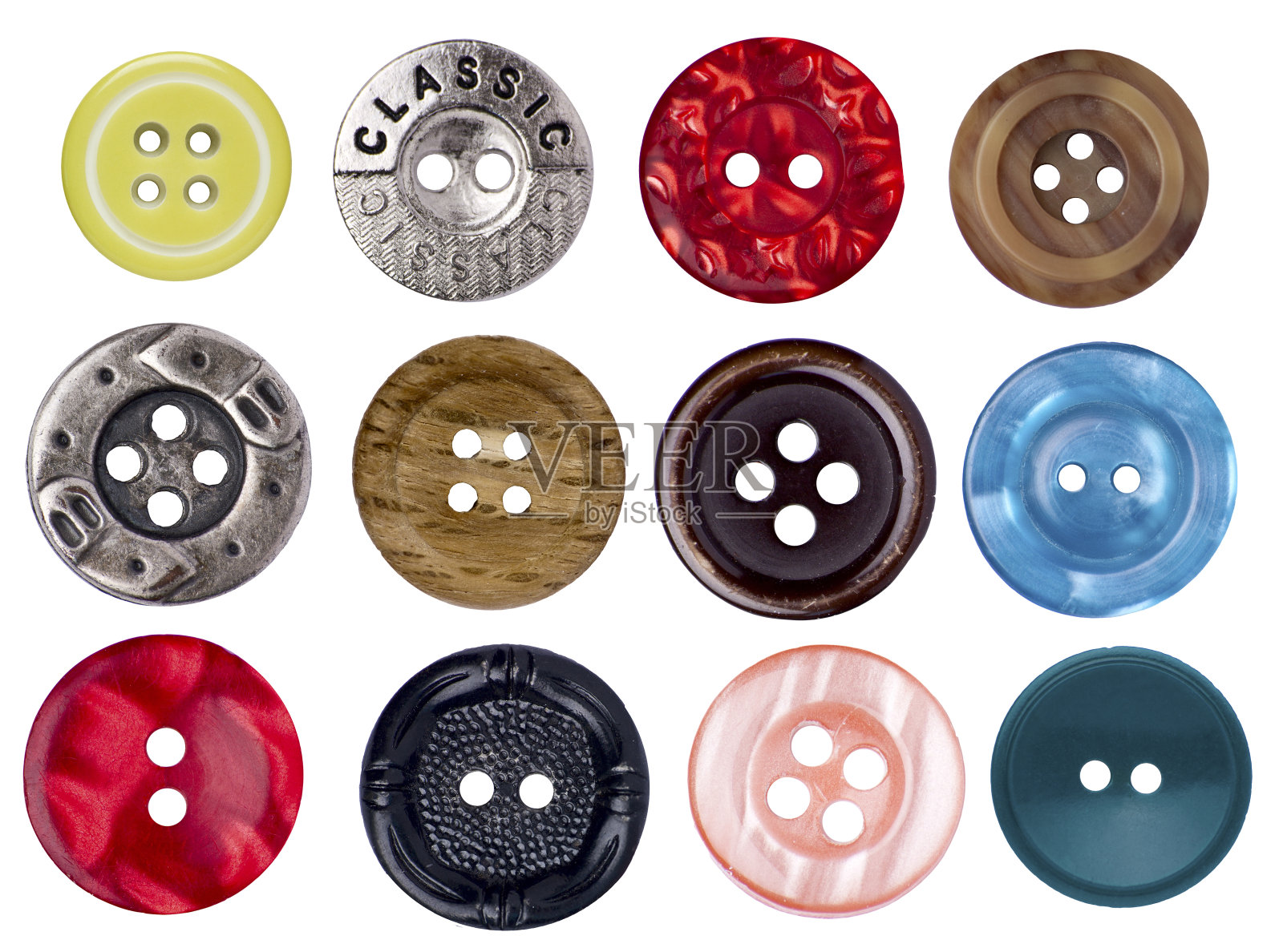 一套旧的古董按钮剪贴簿照片摄影图片