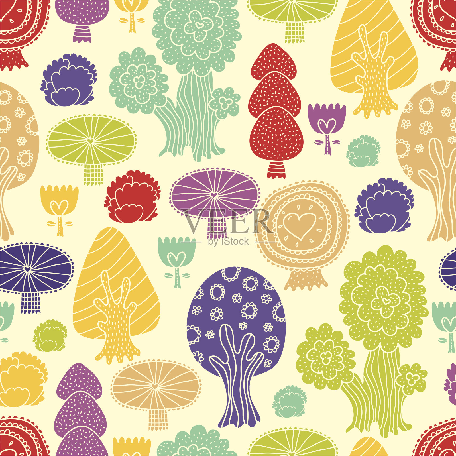 魔法森林。插画图片素材