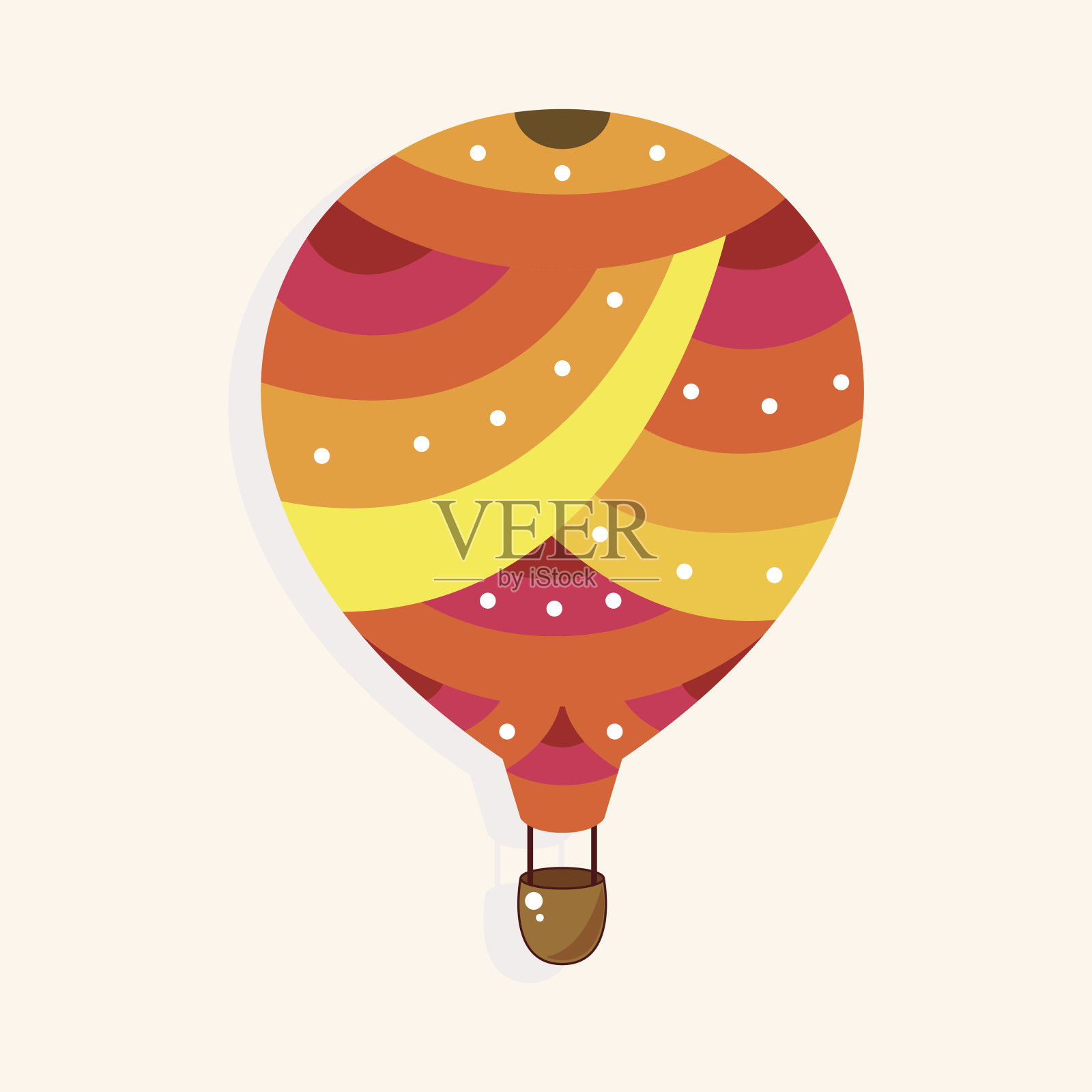 风格热气球主题元素向量，eps插画图片素材