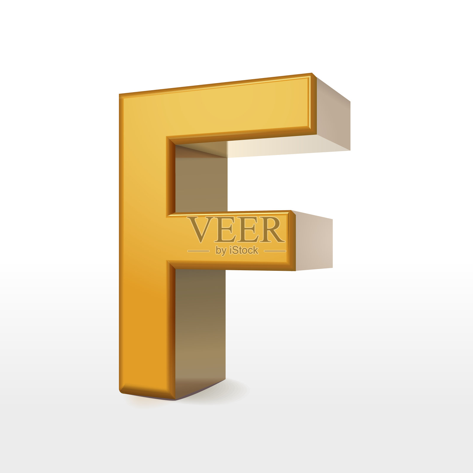 金3d字母F照片摄影图片