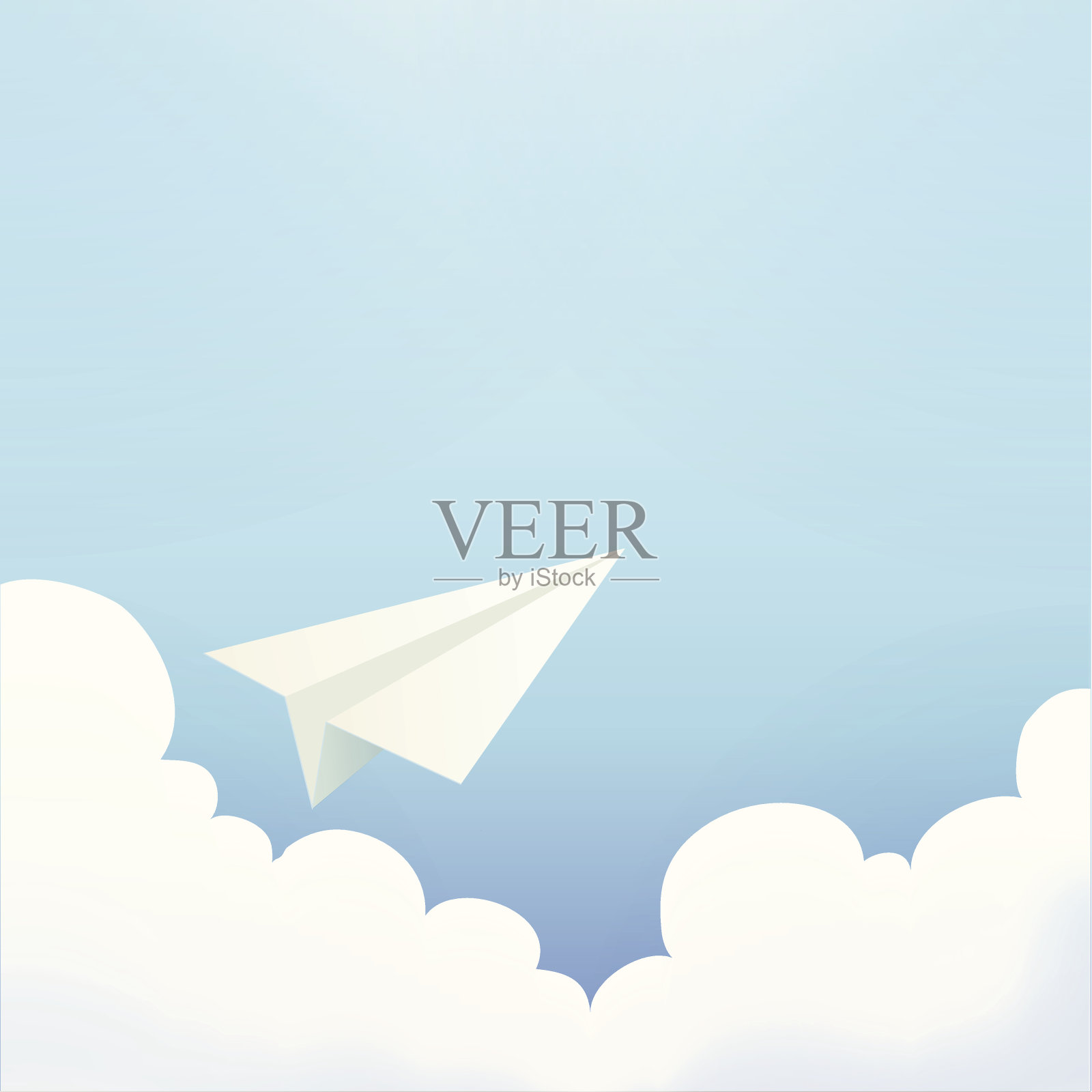 天空中的纸飞机-矢量文件EPS10插画图片素材