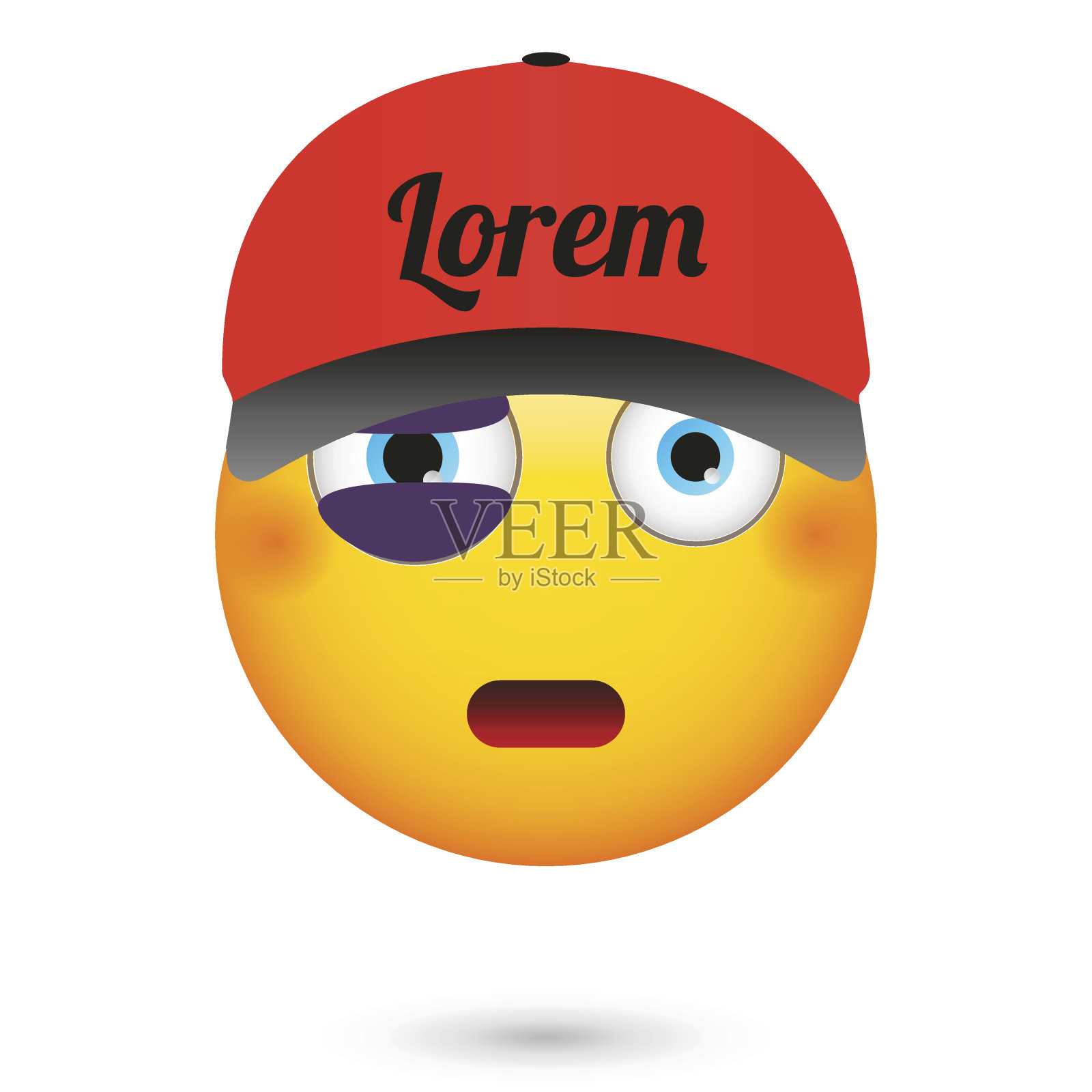 黑眼睛表情。插画图片素材