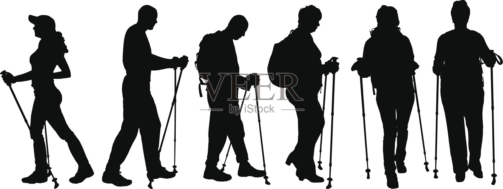 矢量剪影的人。插画图片素材