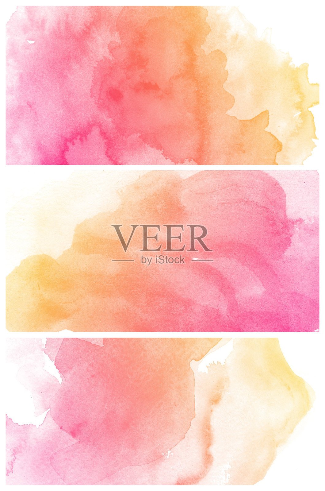 一套彩色水彩画背景插画图片素材