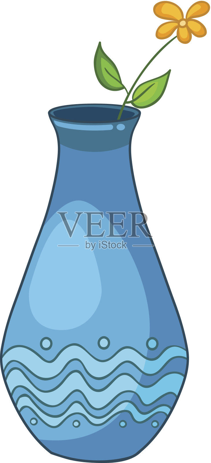 卡通家里的花瓶设计元素图片