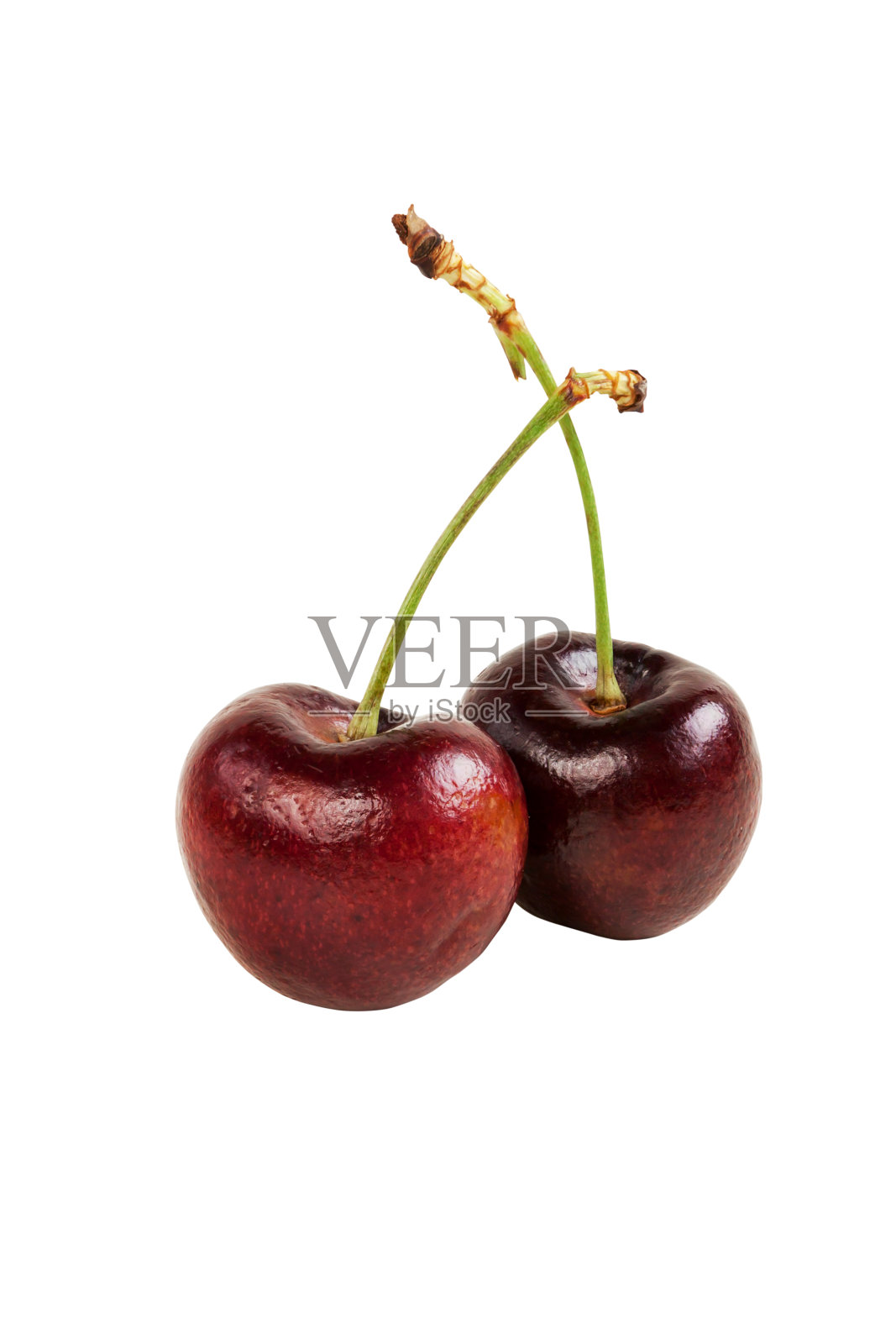 白色上分离的樱桃照片摄影图片