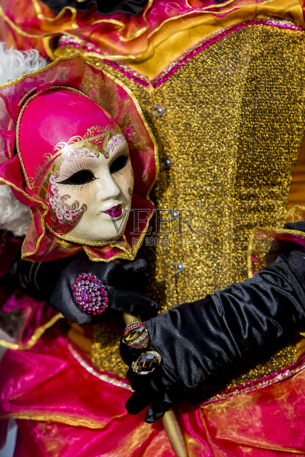传统威尼斯狂欢节面具照片摄影图片