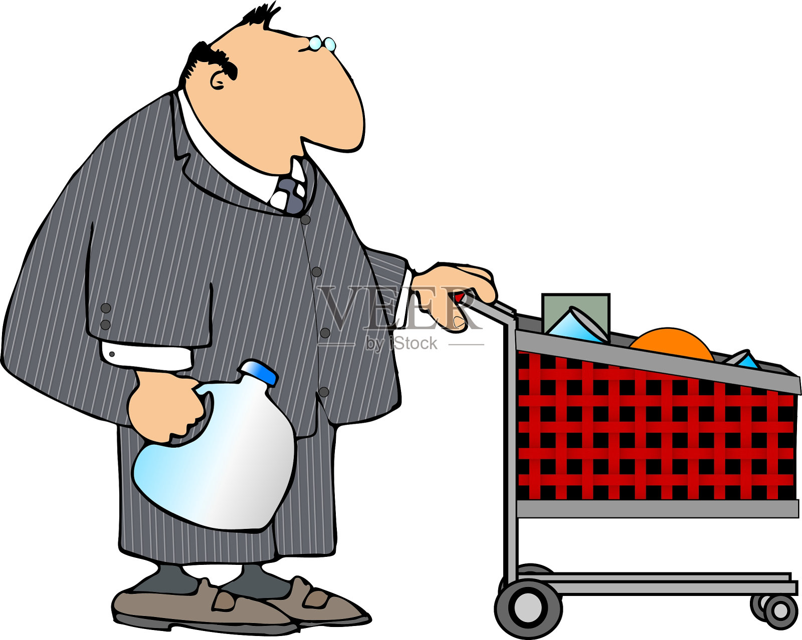 购物的商人插画图片素材
