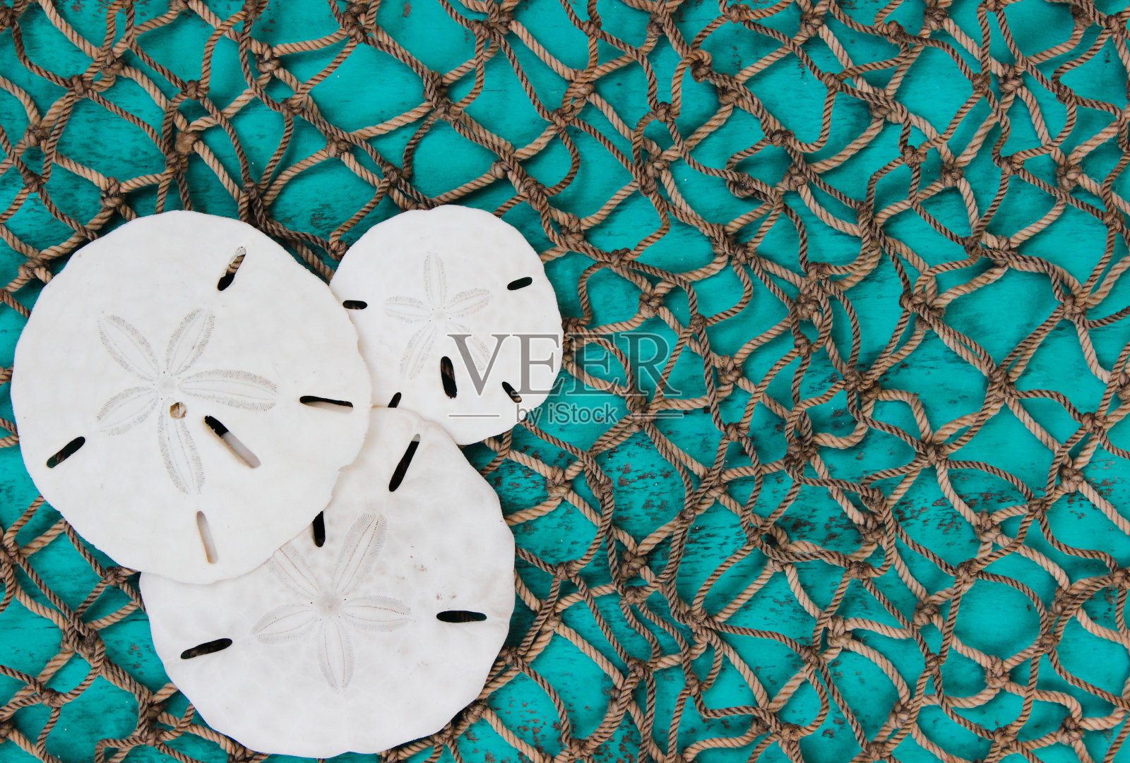 鱼网背景用沙元拼贴照片摄影图片