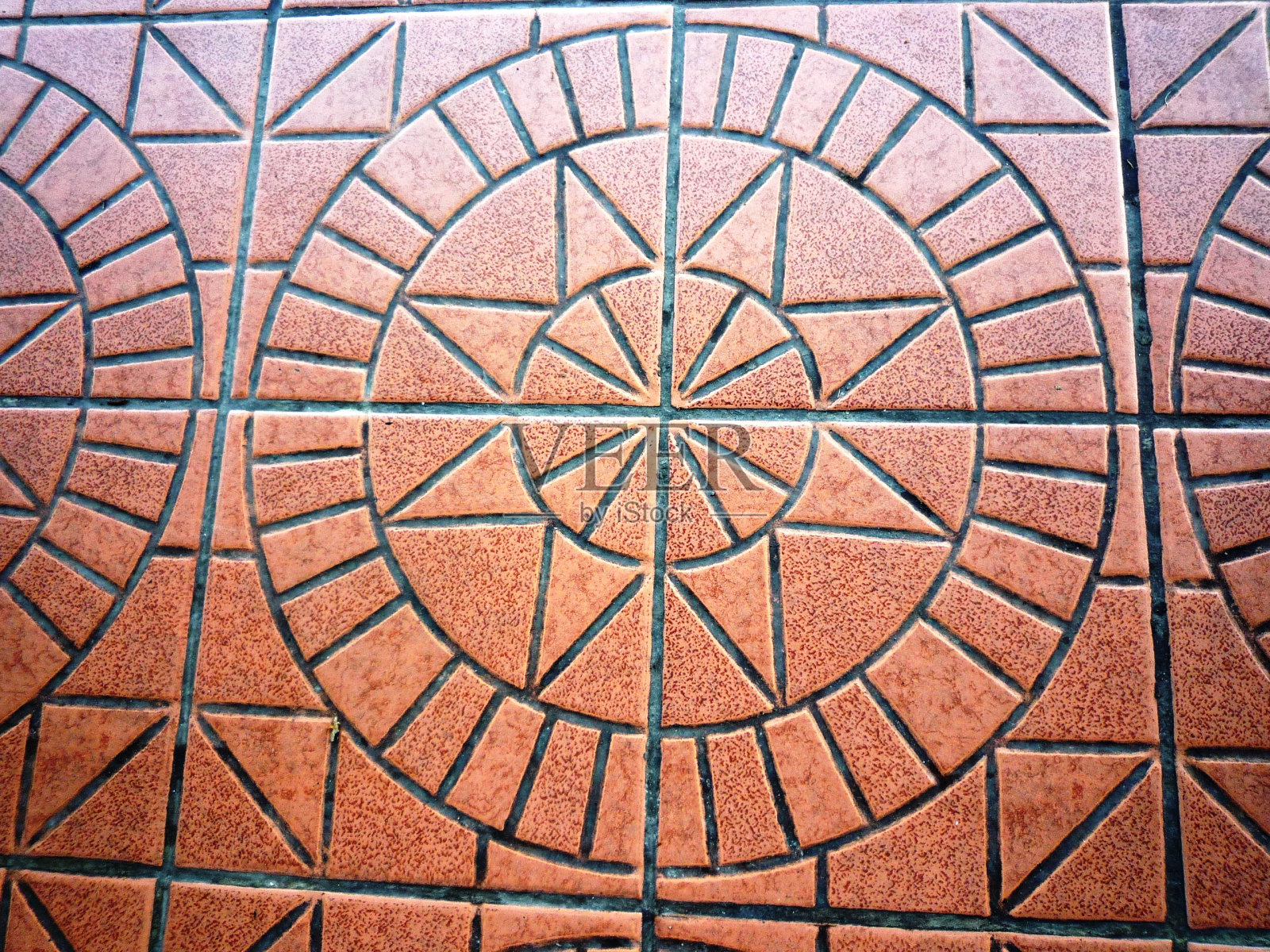瓷砖地砖图案呈星形和圆形照片摄影图片