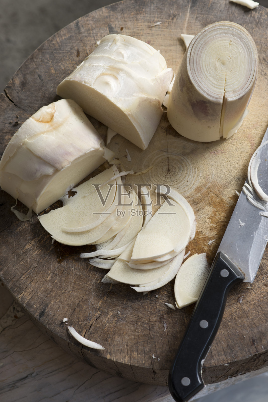 竹笋片，黄竹笋，亚洲菜。照片摄影图片