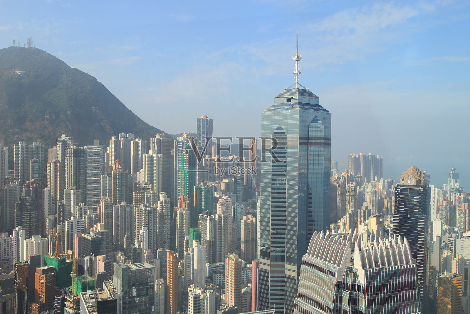 摩天大楼，建筑物，香港城市的道路照片摄影图片