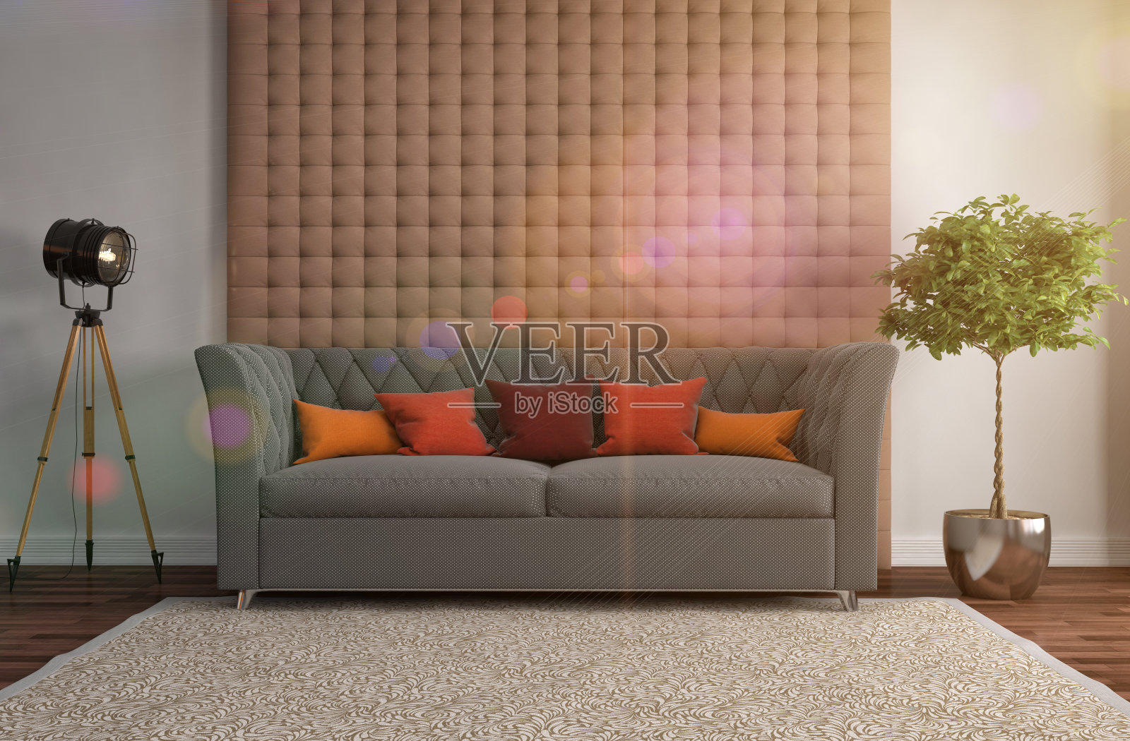 室内用沙发。三维演示照片摄影图片