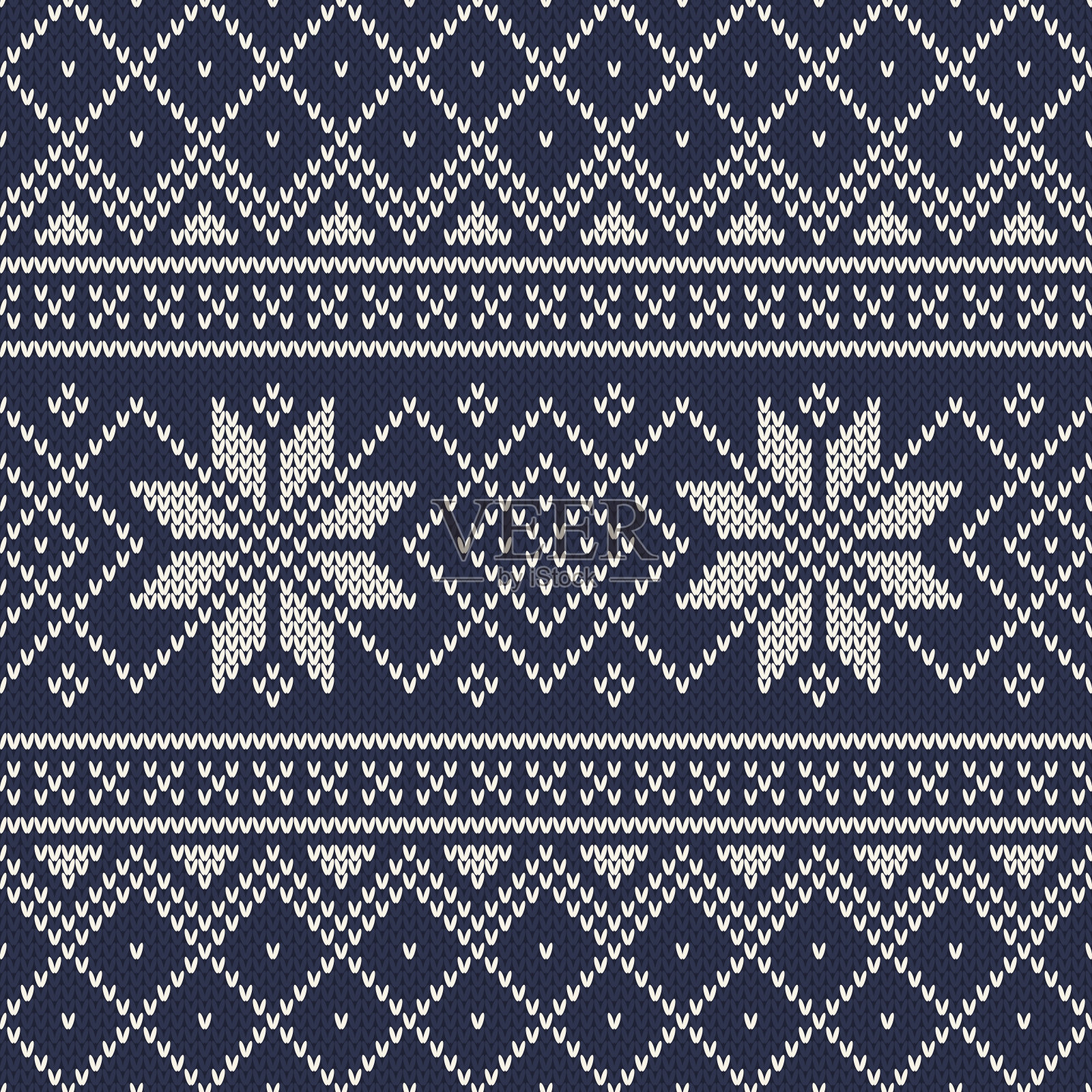 复古毛衣设计。无缝针织图案插画图片素材